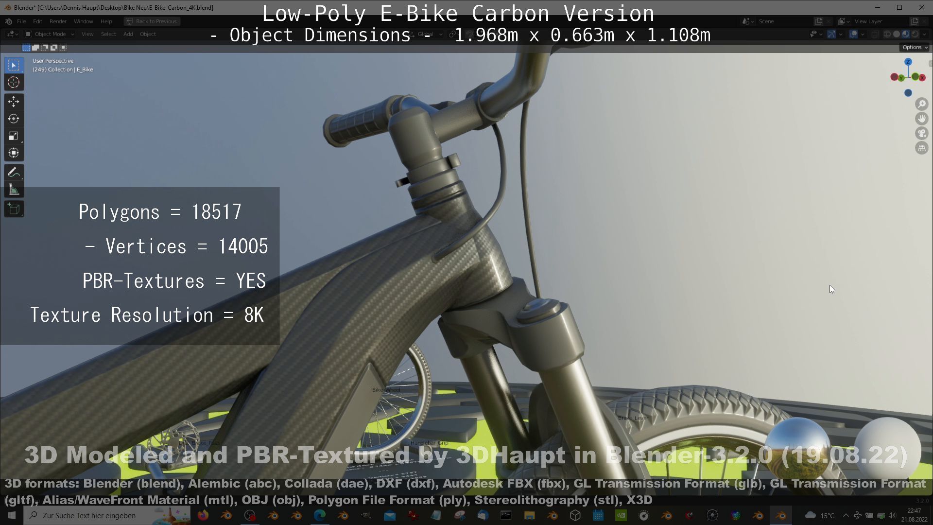 E-Bike Carbon Version Low-poly 3D model_81