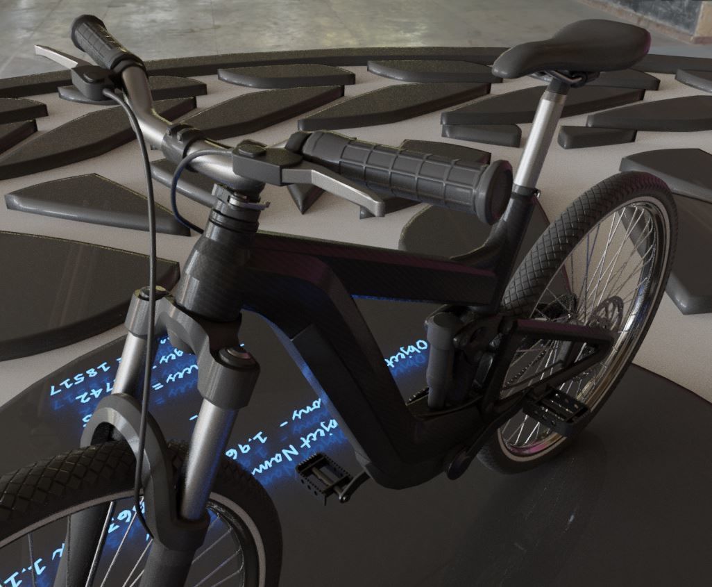 E-Bike Carbon Version Low-poly 3D model_9