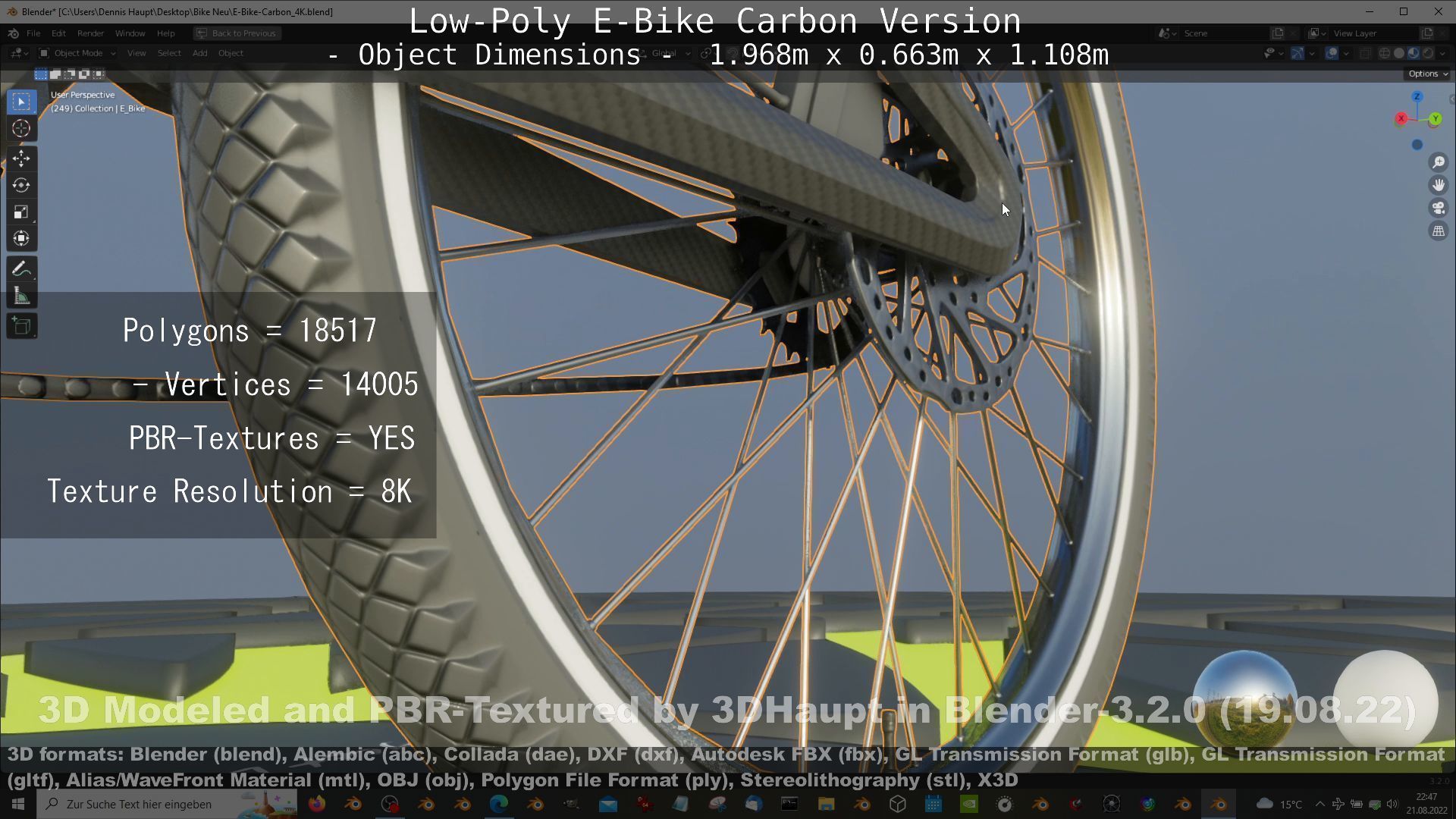 E-Bike Carbon Version Low-poly 3D model_129