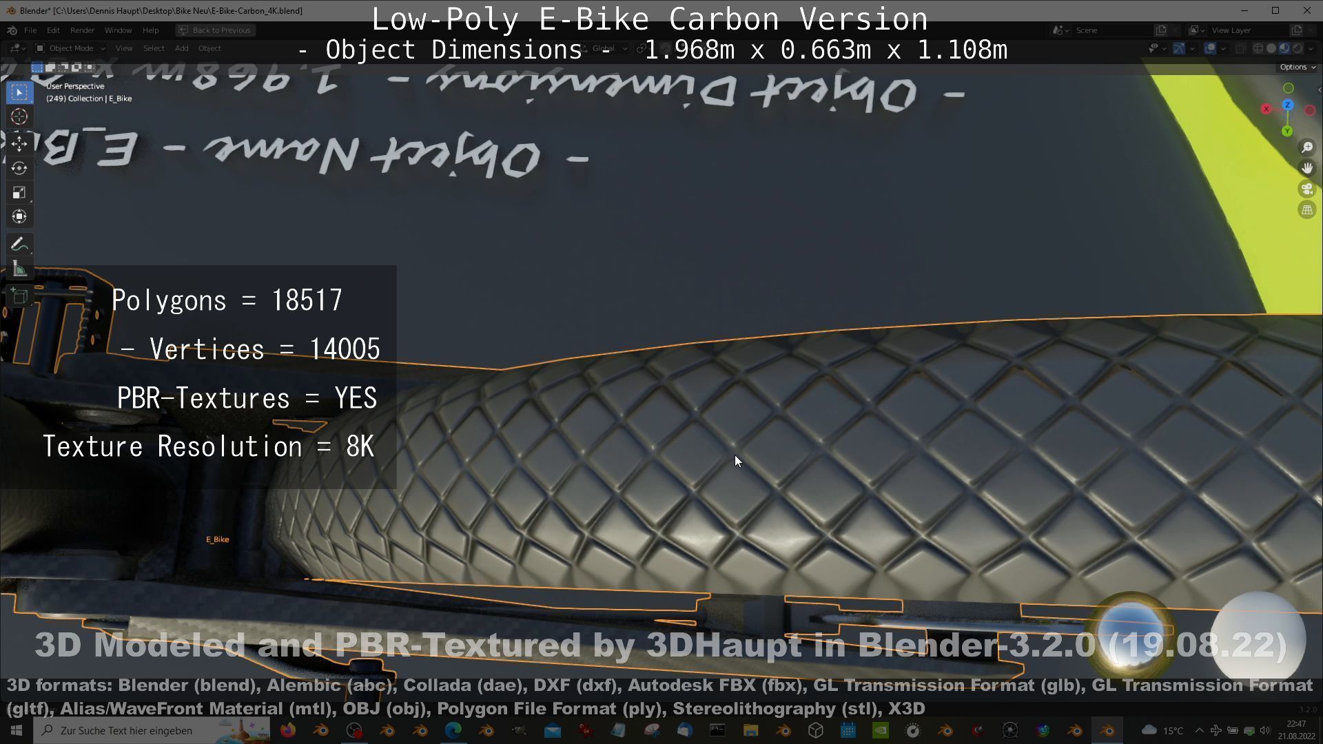 E-Bike Carbon Version Low-poly 3D model_106