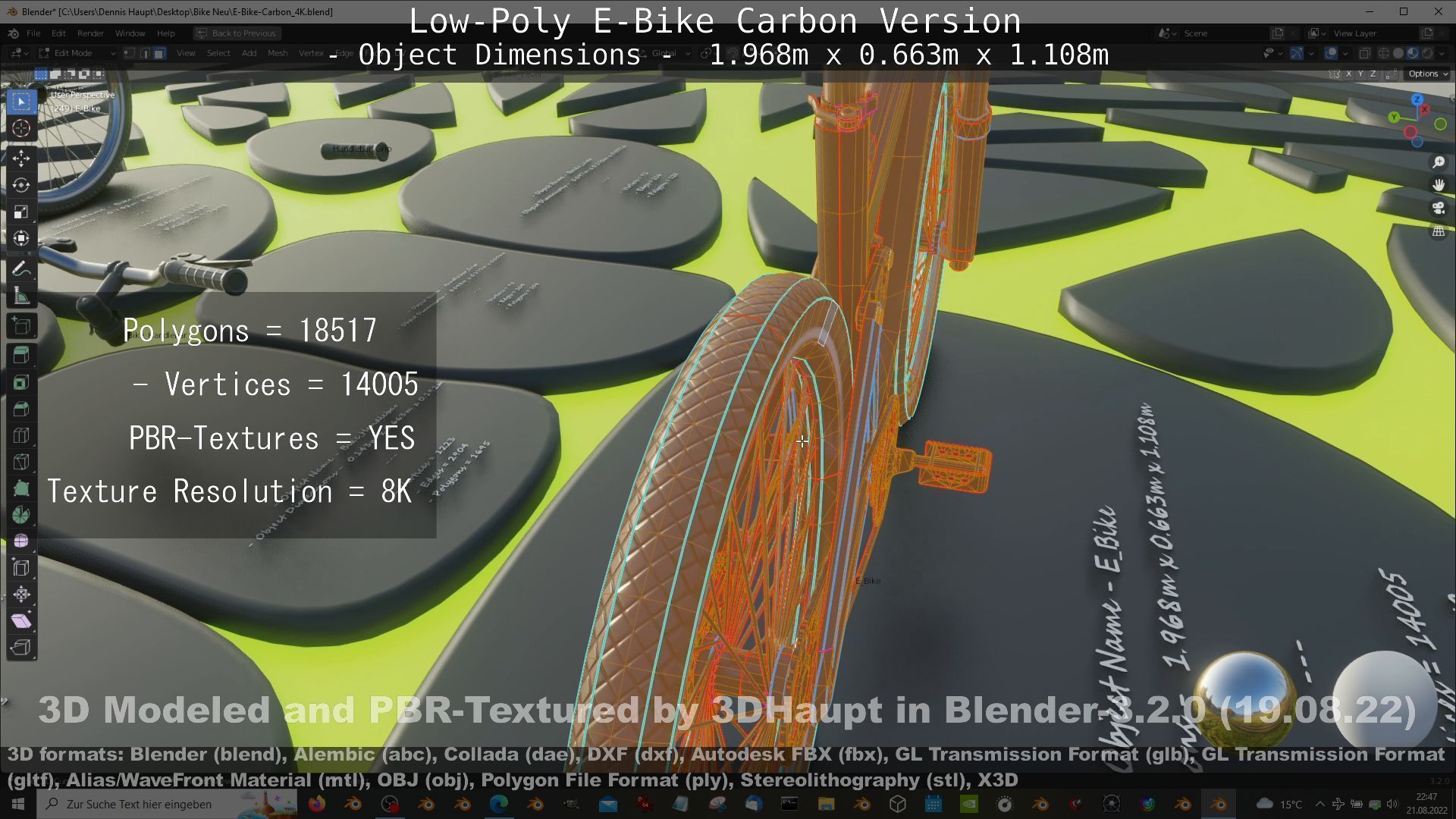 E-Bike Carbon Version Low-poly 3D model_132
