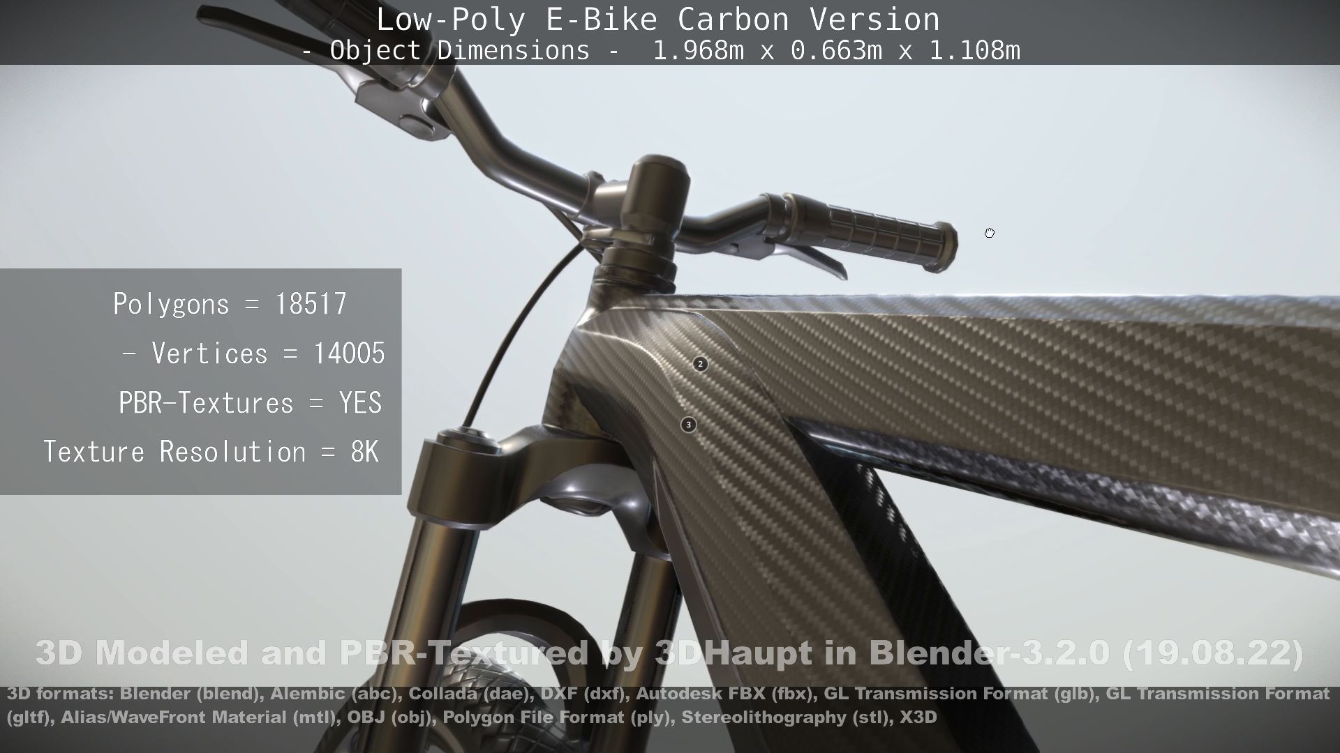 E-Bike Carbon Version Low-poly 3D model_92
