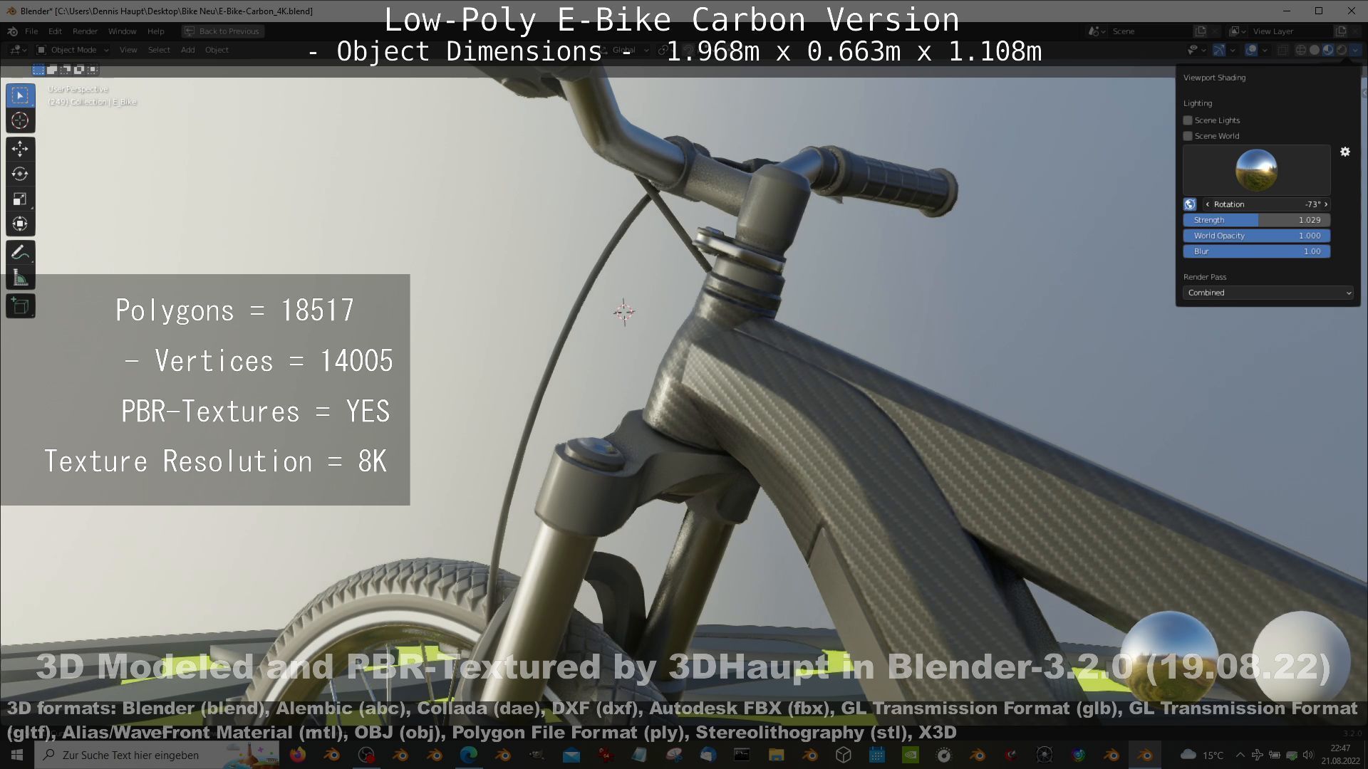 E-Bike Carbon Version Low-poly 3D model_105