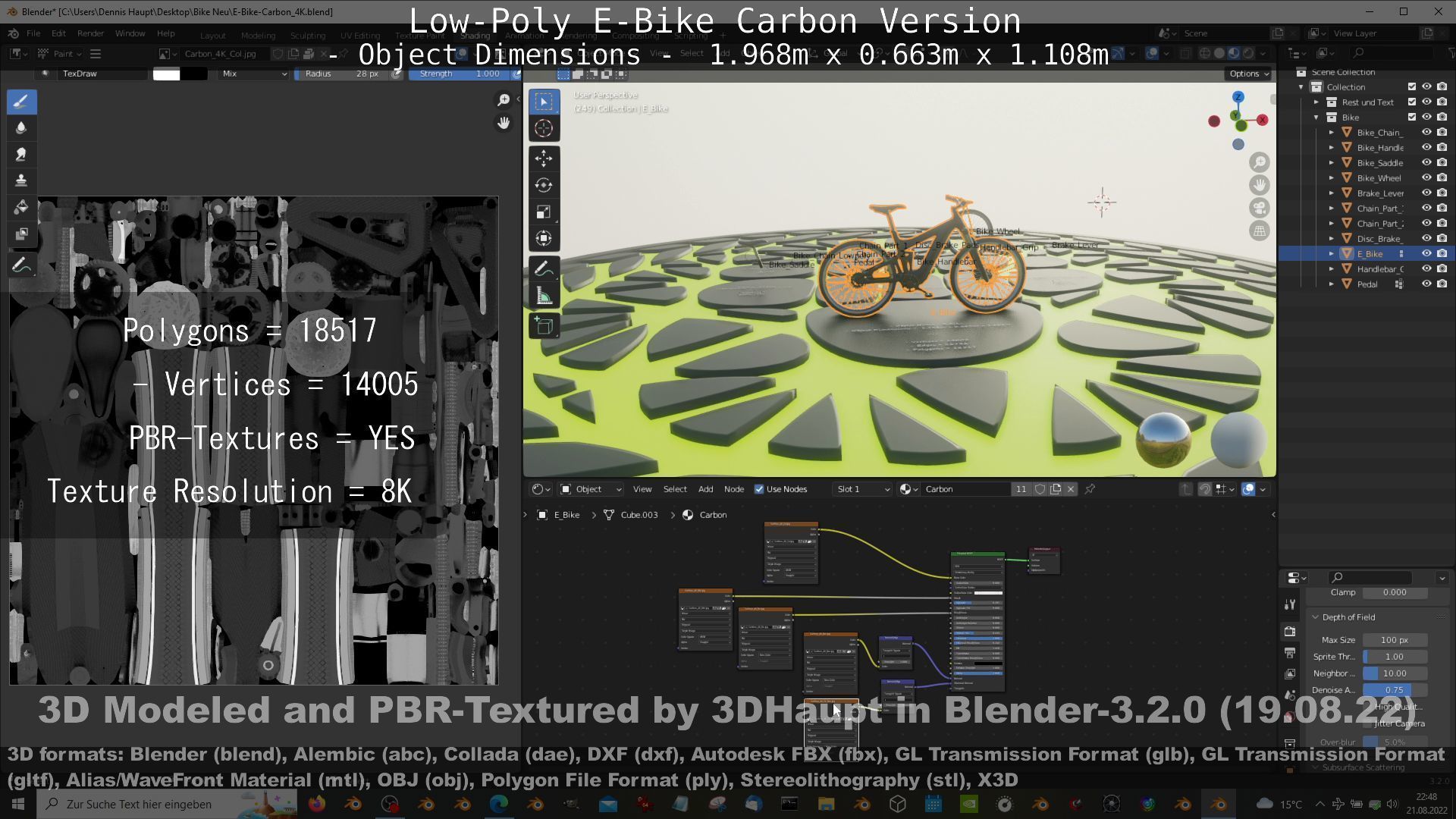 E-Bike Carbon Version Low-poly 3D model_95