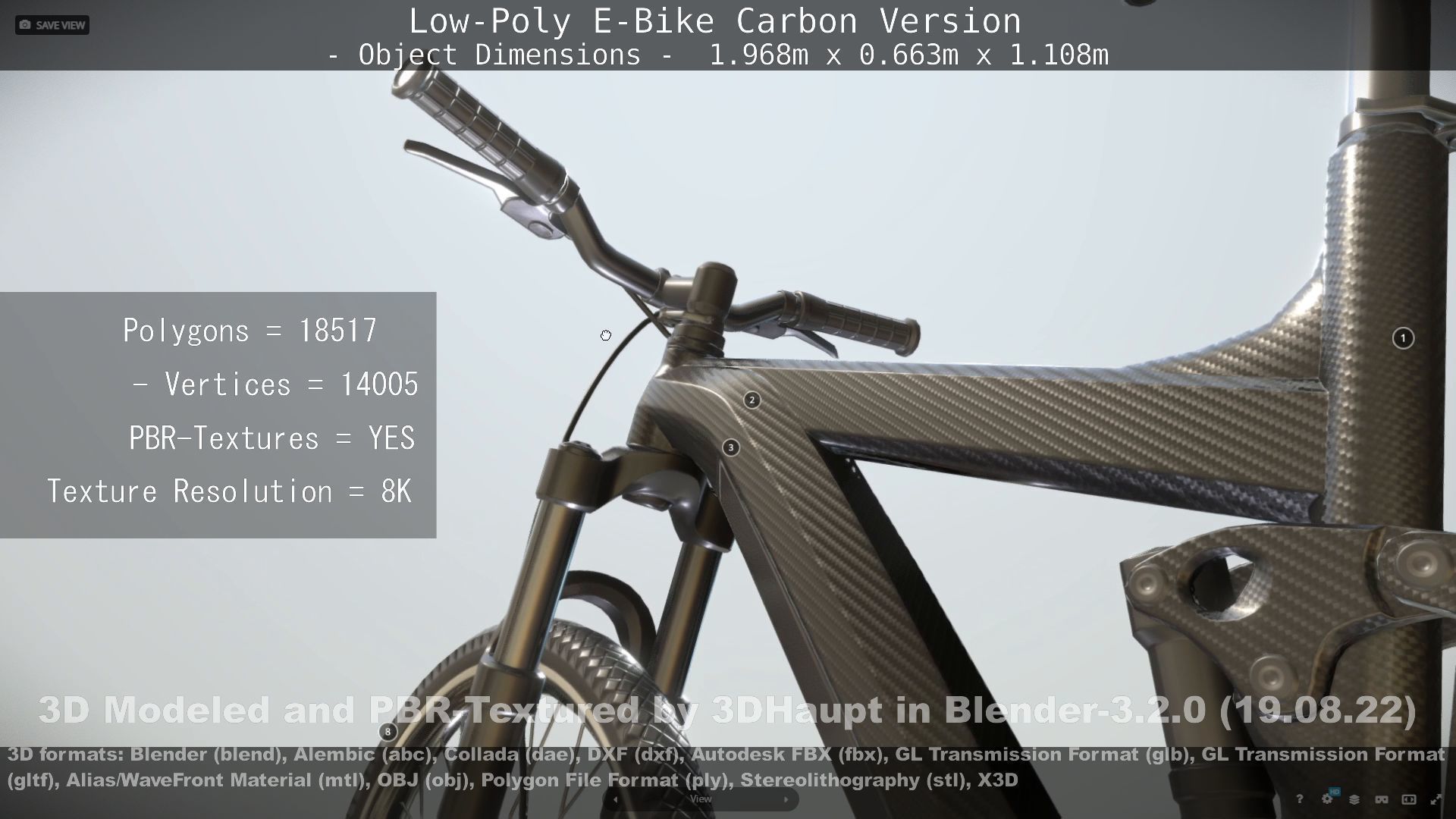 E-Bike Carbon Version Low-poly 3D model_142