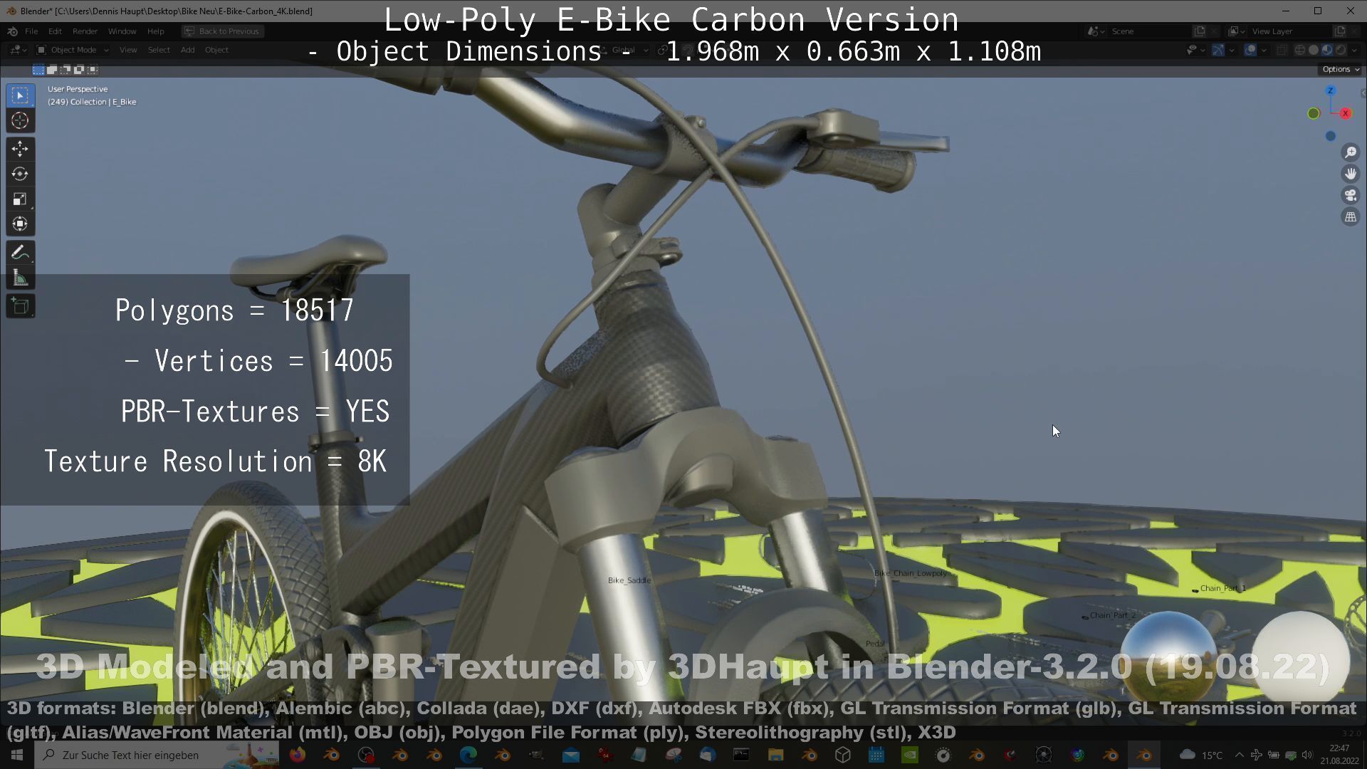 E-Bike Carbon Version Low-poly 3D model_100