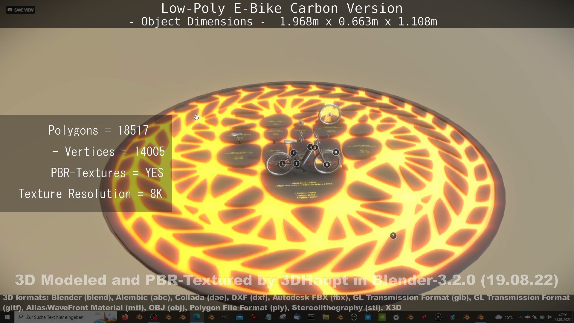 E-Bike Carbon Version Low-poly 3D model_149