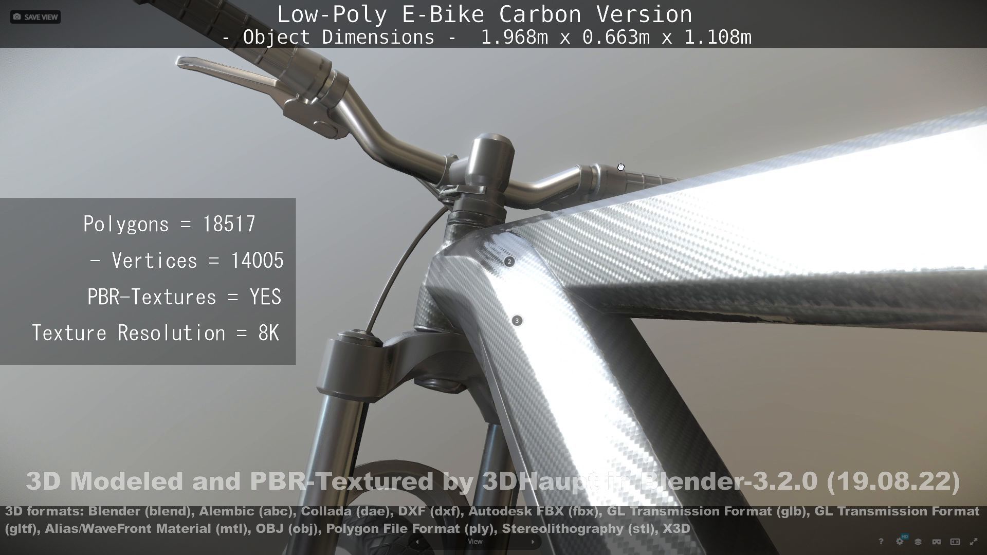 E-Bike Carbon Version Low-poly 3D model_141