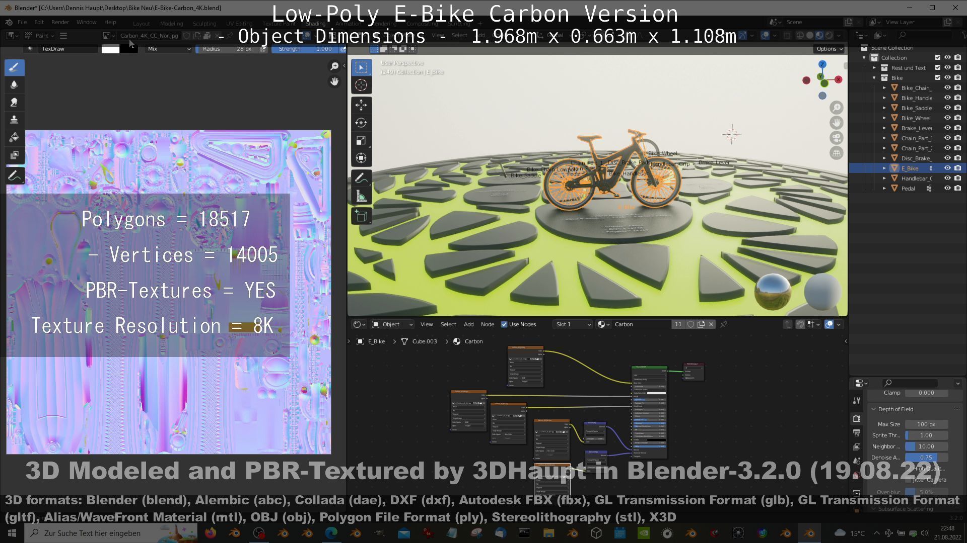 E-Bike Carbon Version Low-poly 3D model_55