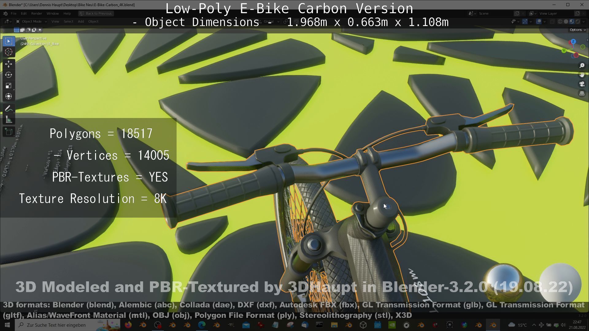 E-Bike Carbon Version Low-poly 3D model_48
