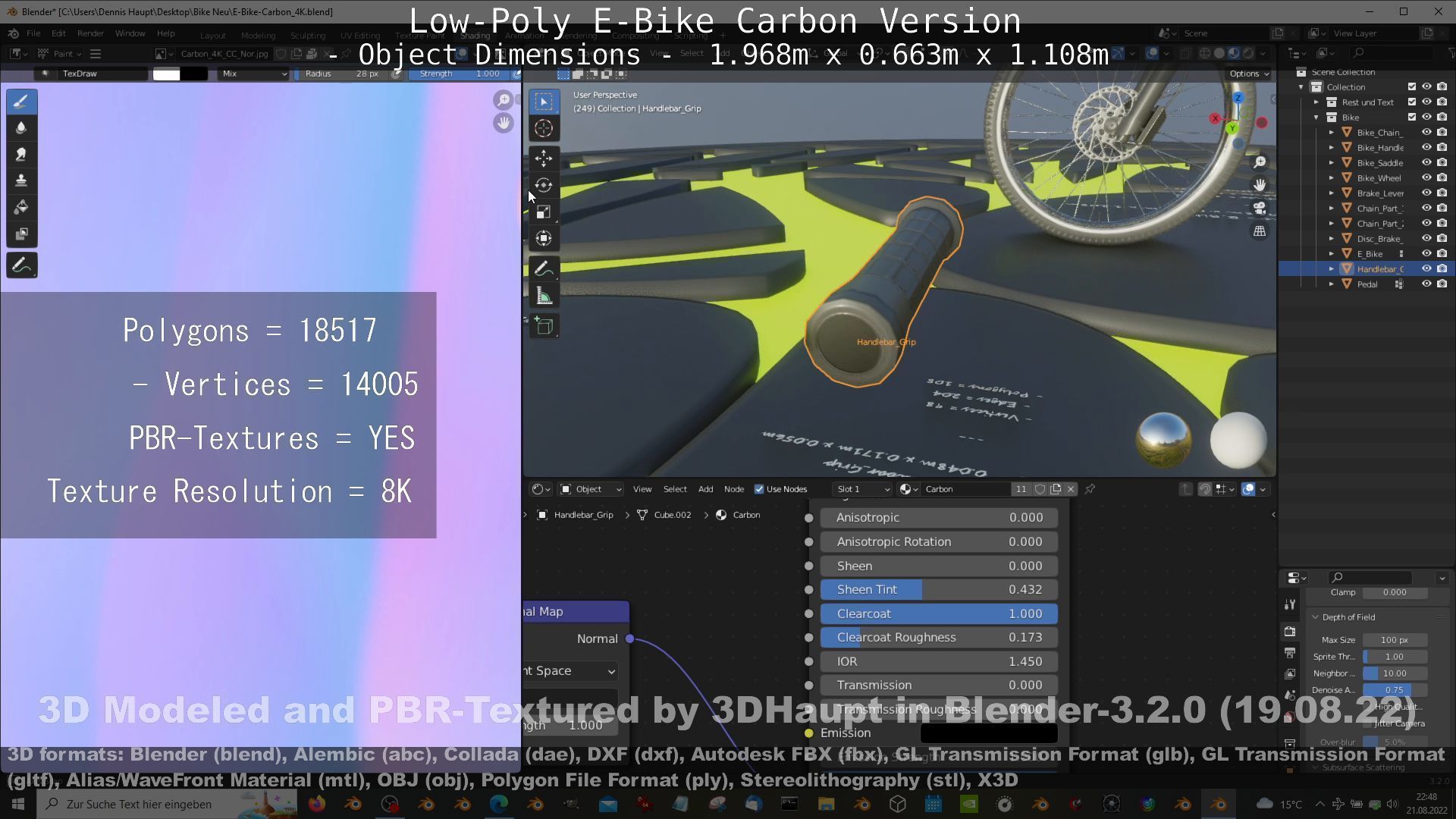 E-Bike Carbon Version Low-poly 3D model_63