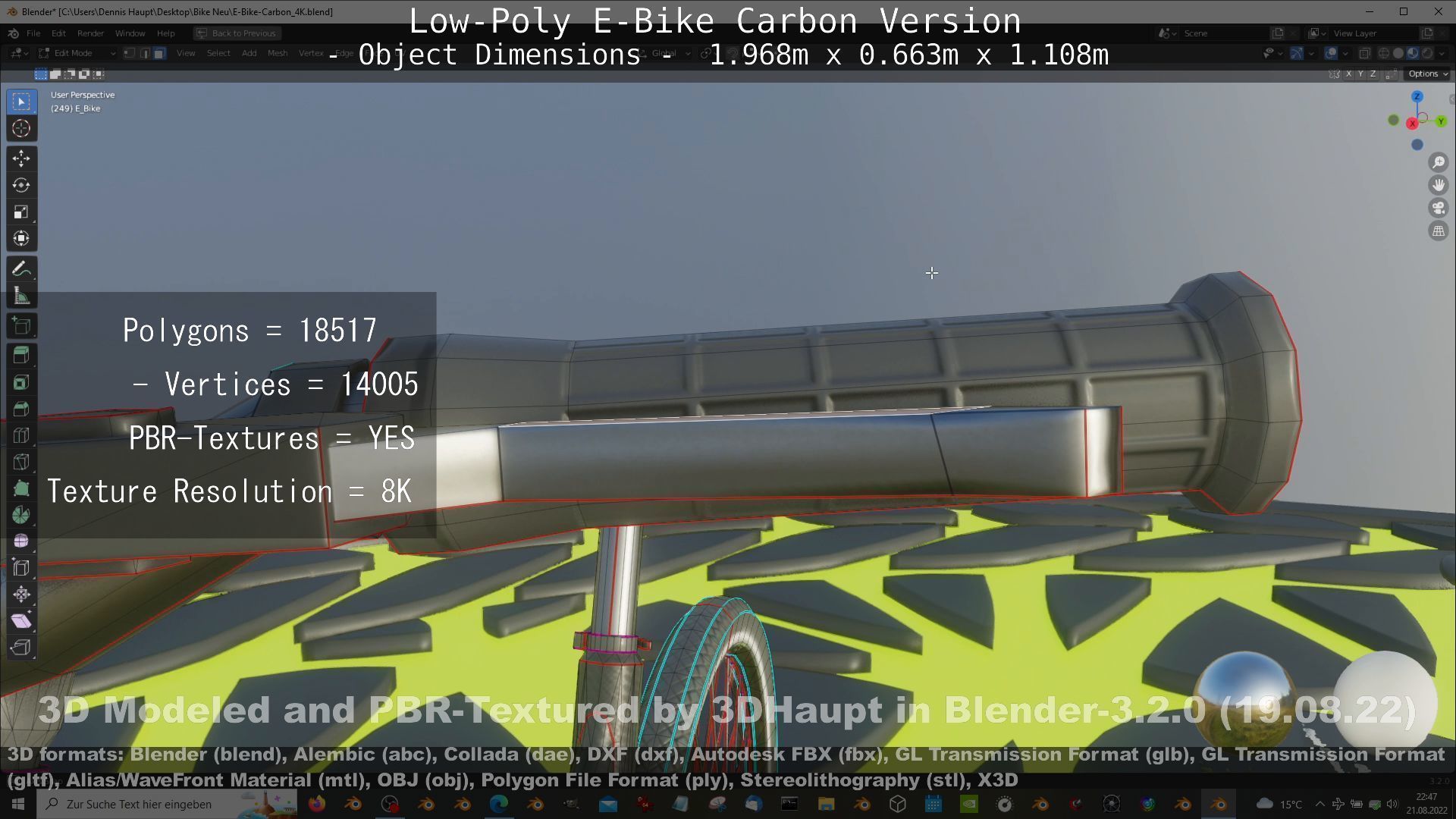 E-Bike Carbon Version Low-poly 3D model_138