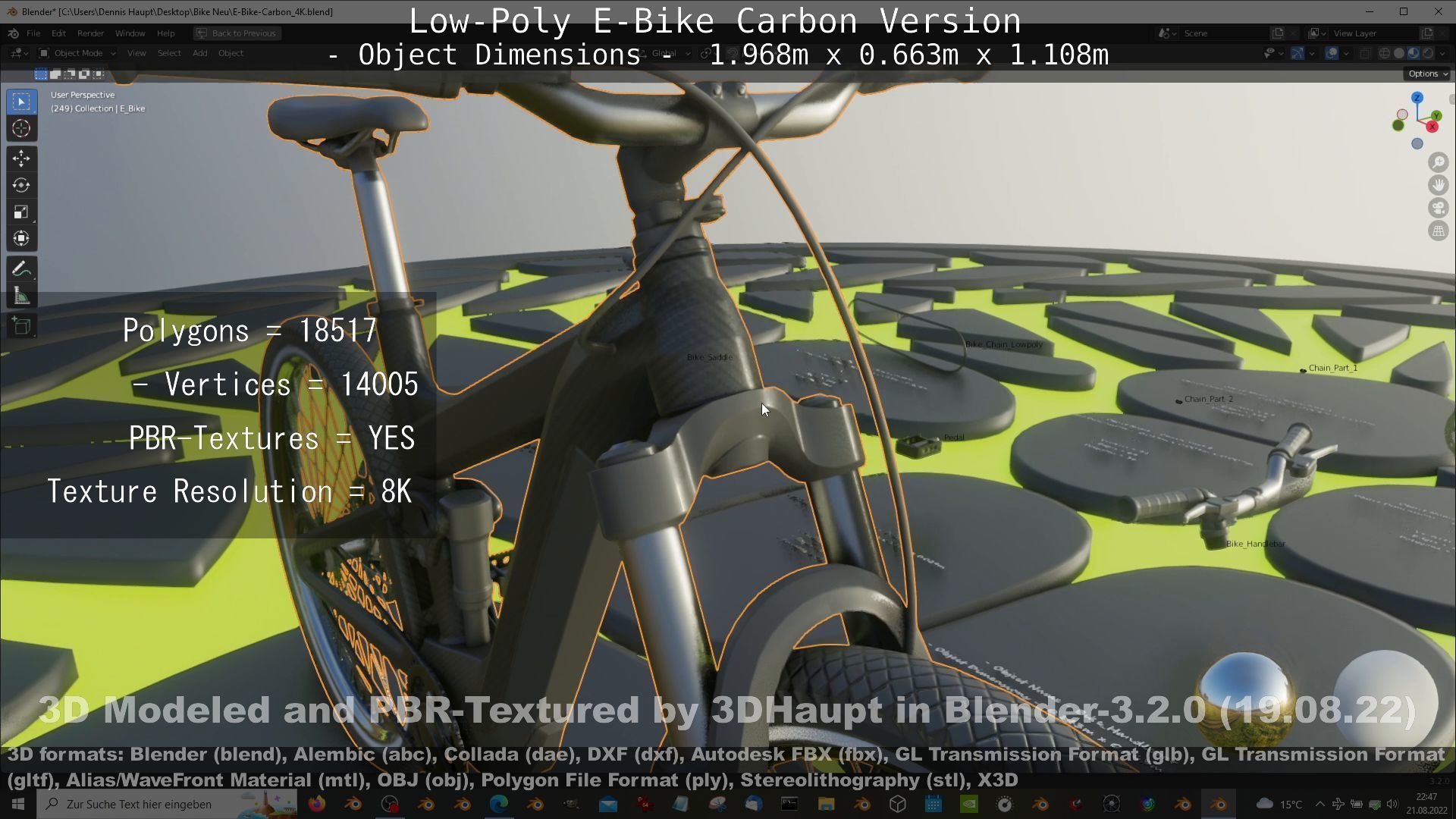 E-Bike Carbon Version Low-poly 3D model_130