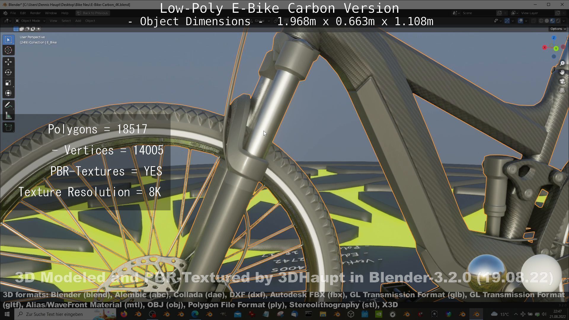 E-Bike Carbon Version Low-poly 3D model_28