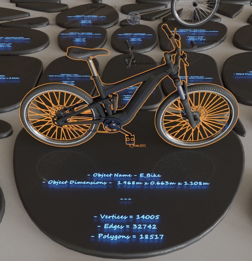 E-Bike Carbon Version Low-poly 3D model_17