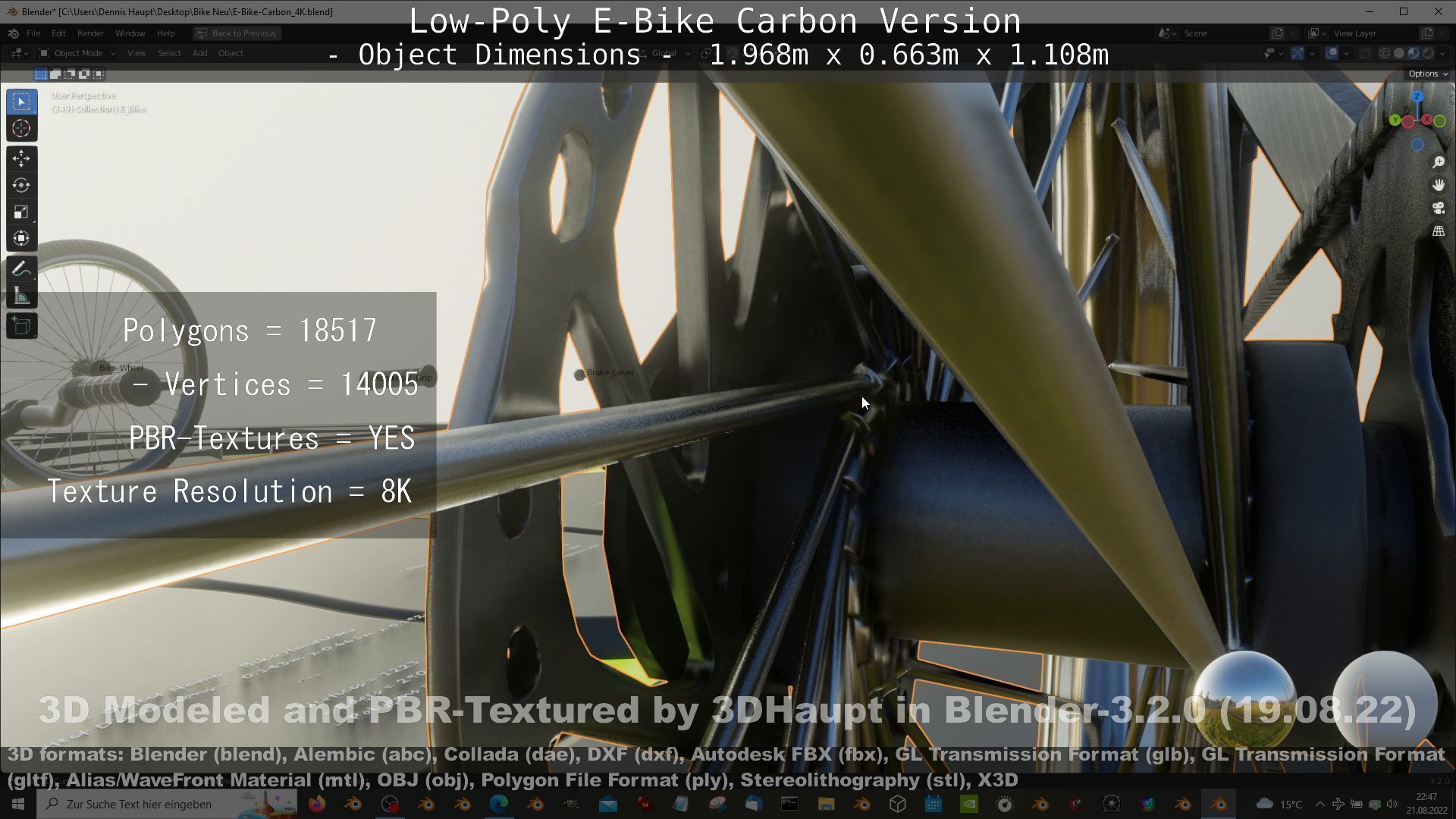 E-Bike Carbon Version Low-poly 3D model_114