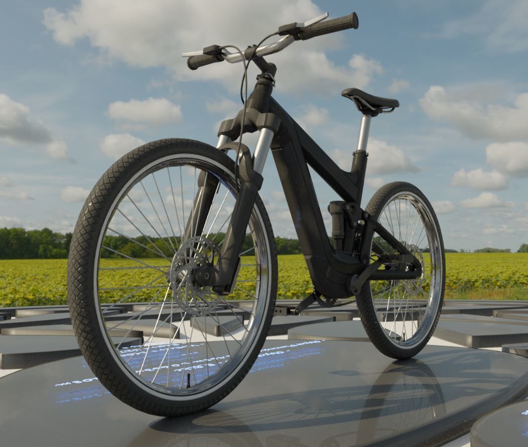 E-Bike Carbon Version Low-poly 3D model_4