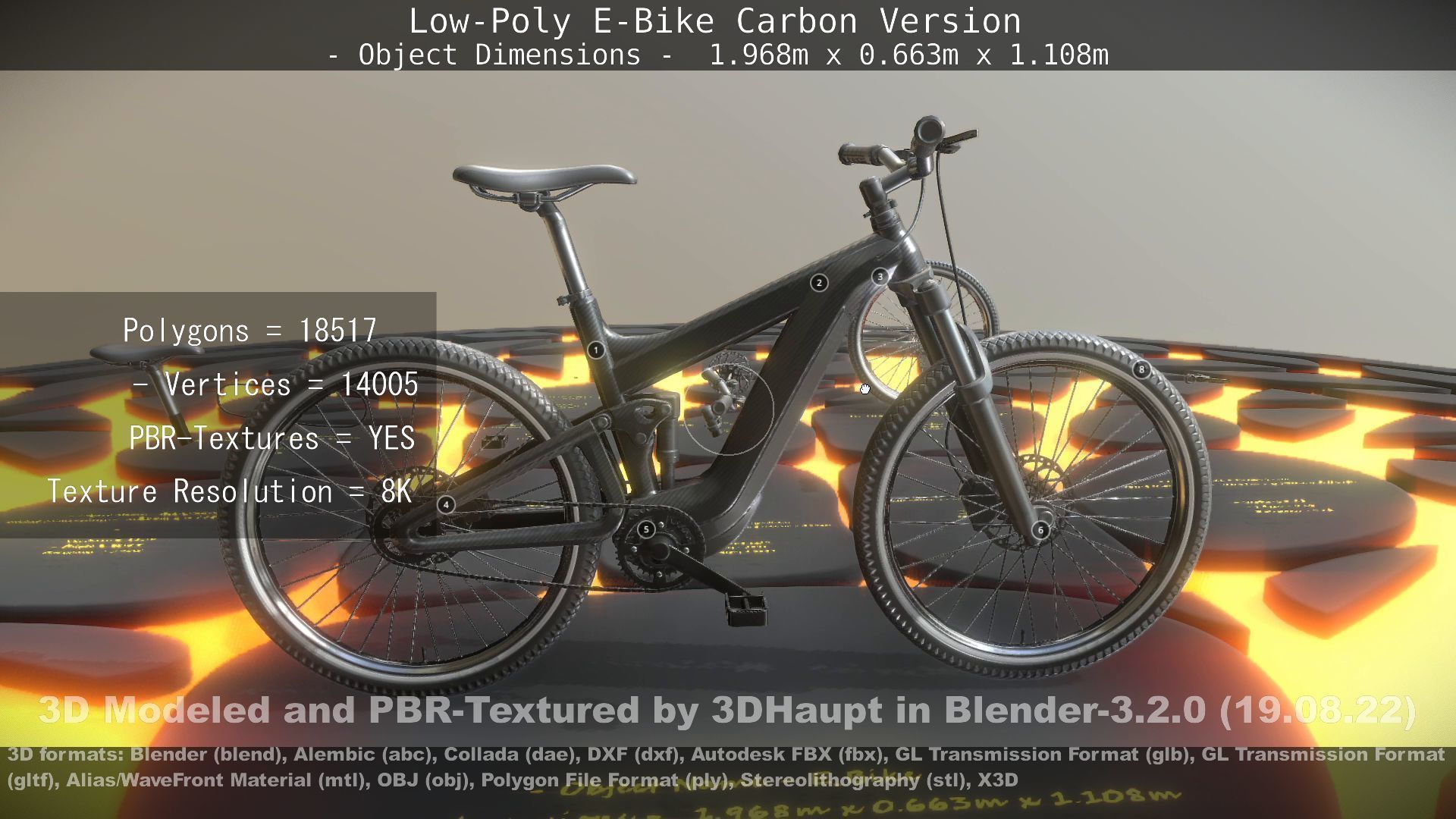E-Bike Carbon Version Low-poly 3D model_65