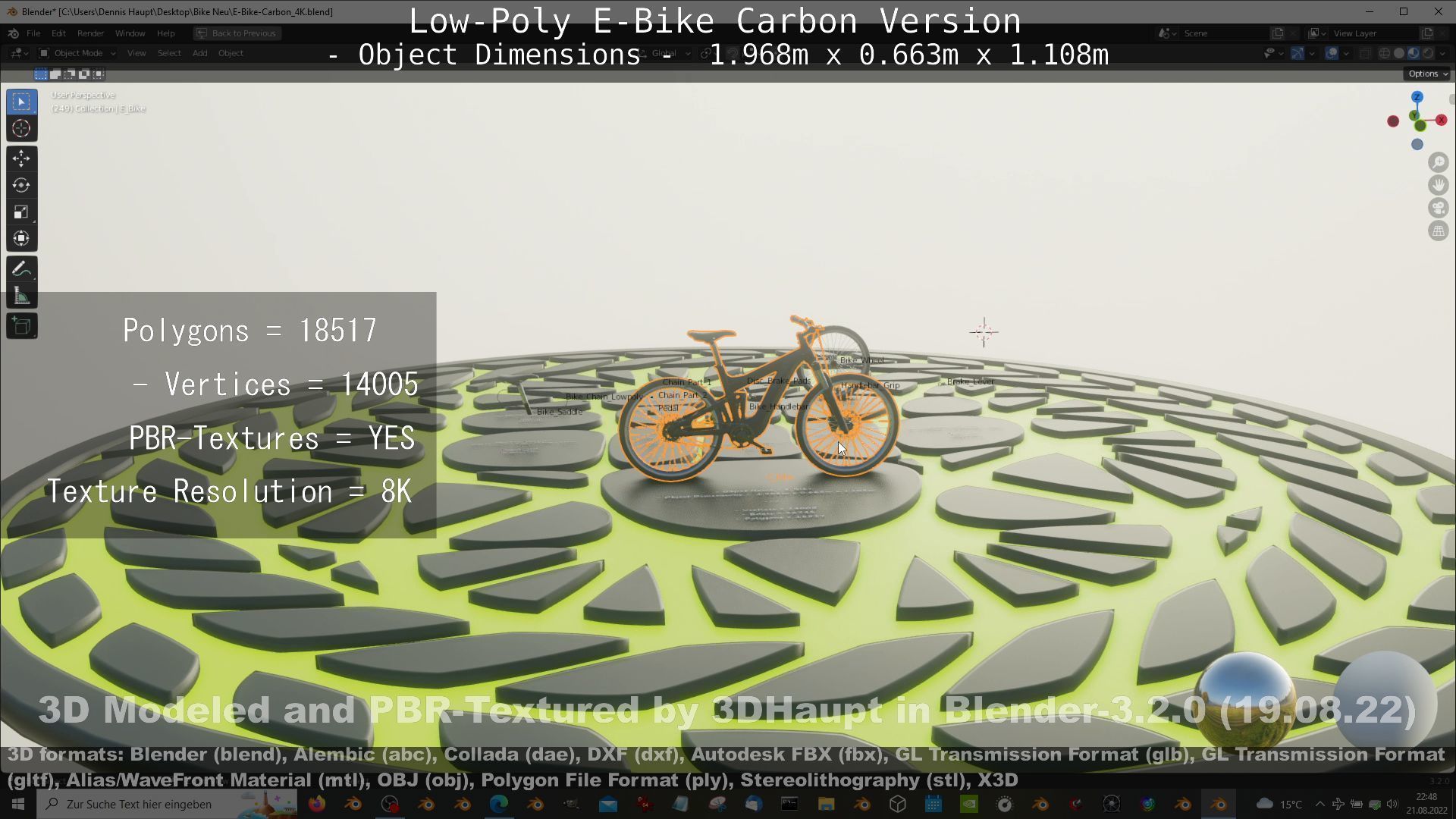E-Bike Carbon Version Low-poly 3D model_133