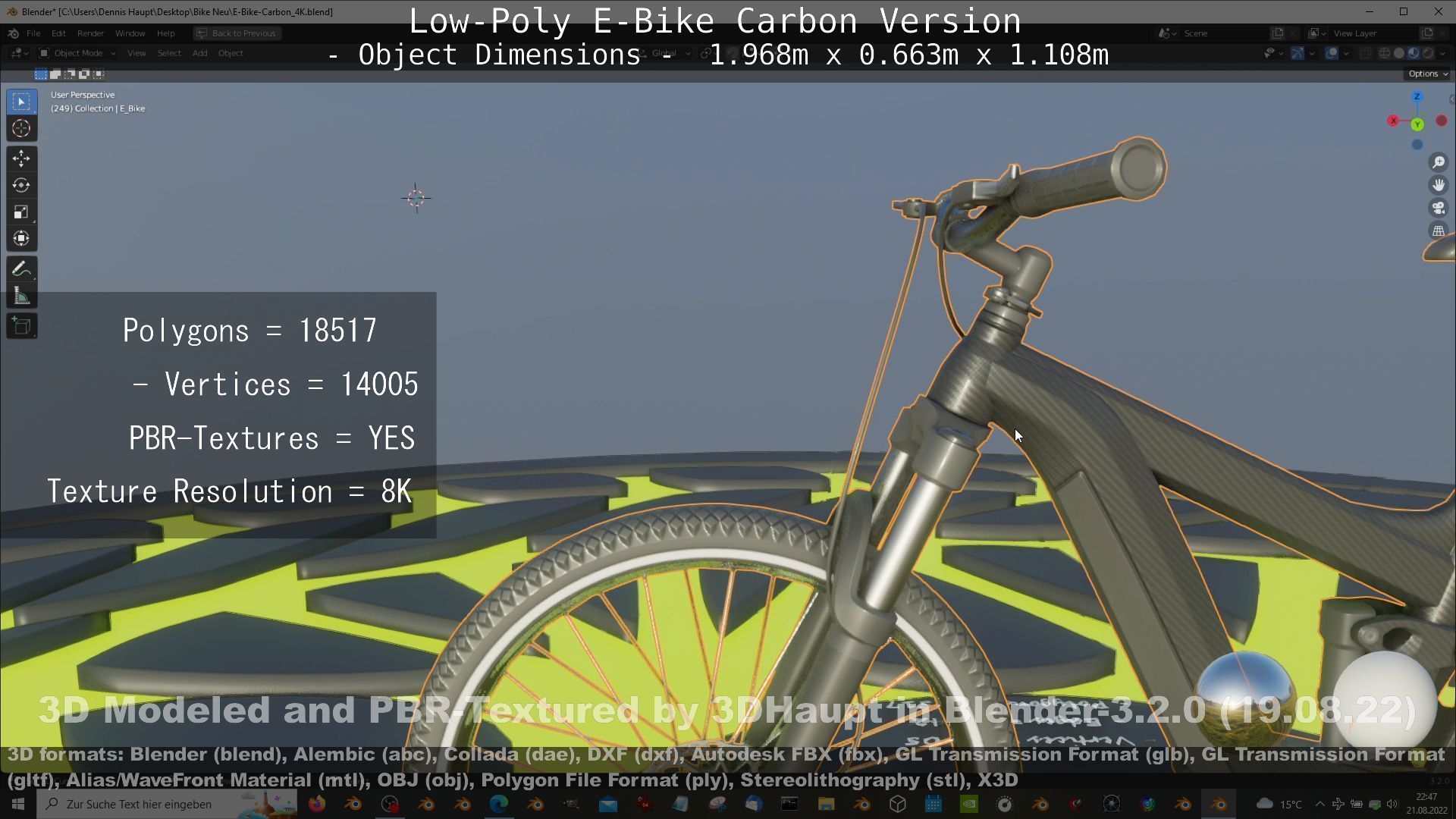 E-Bike Carbon Version Low-poly 3D model_45