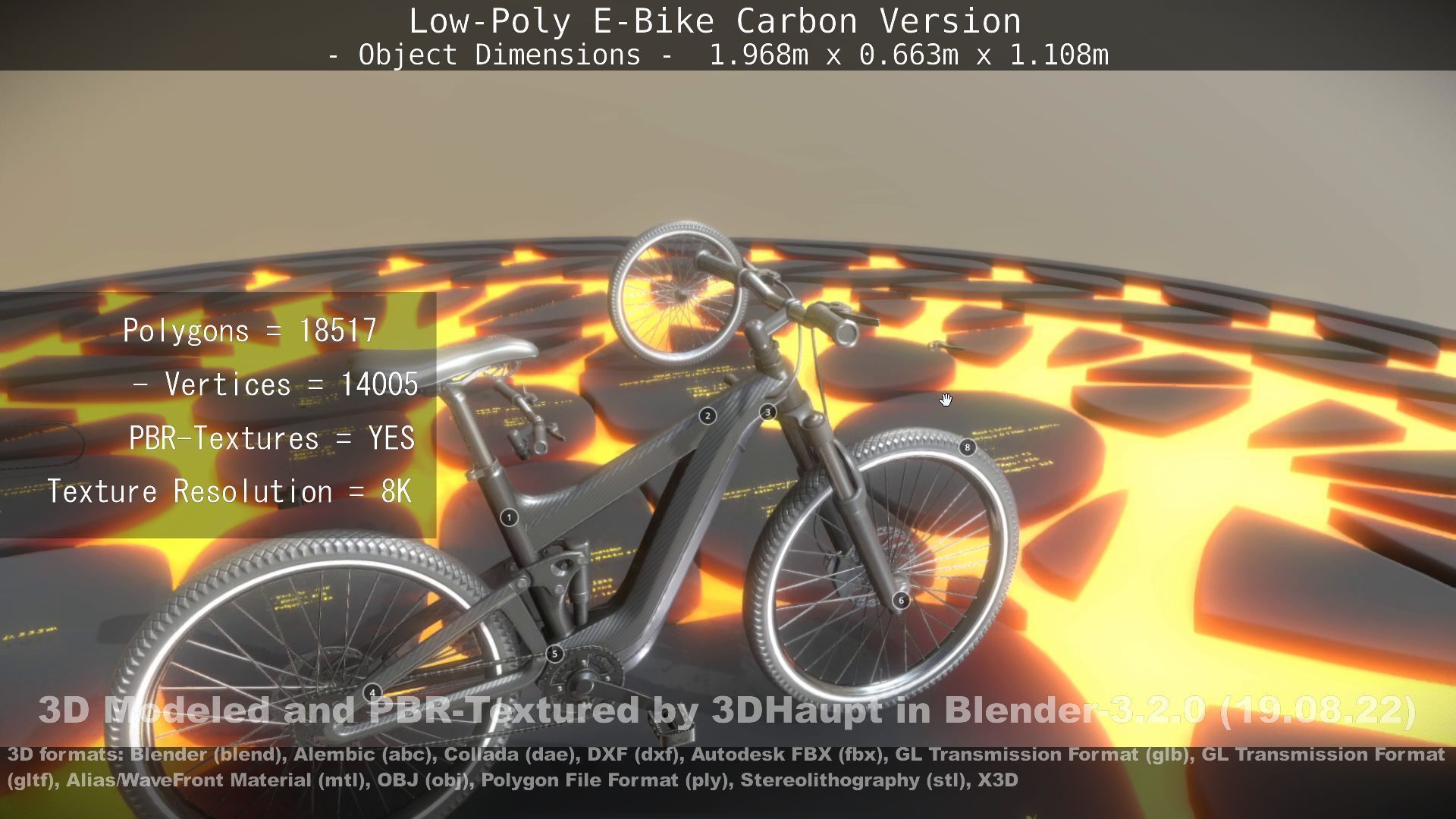 E-Bike Carbon Version Low-poly 3D model_99