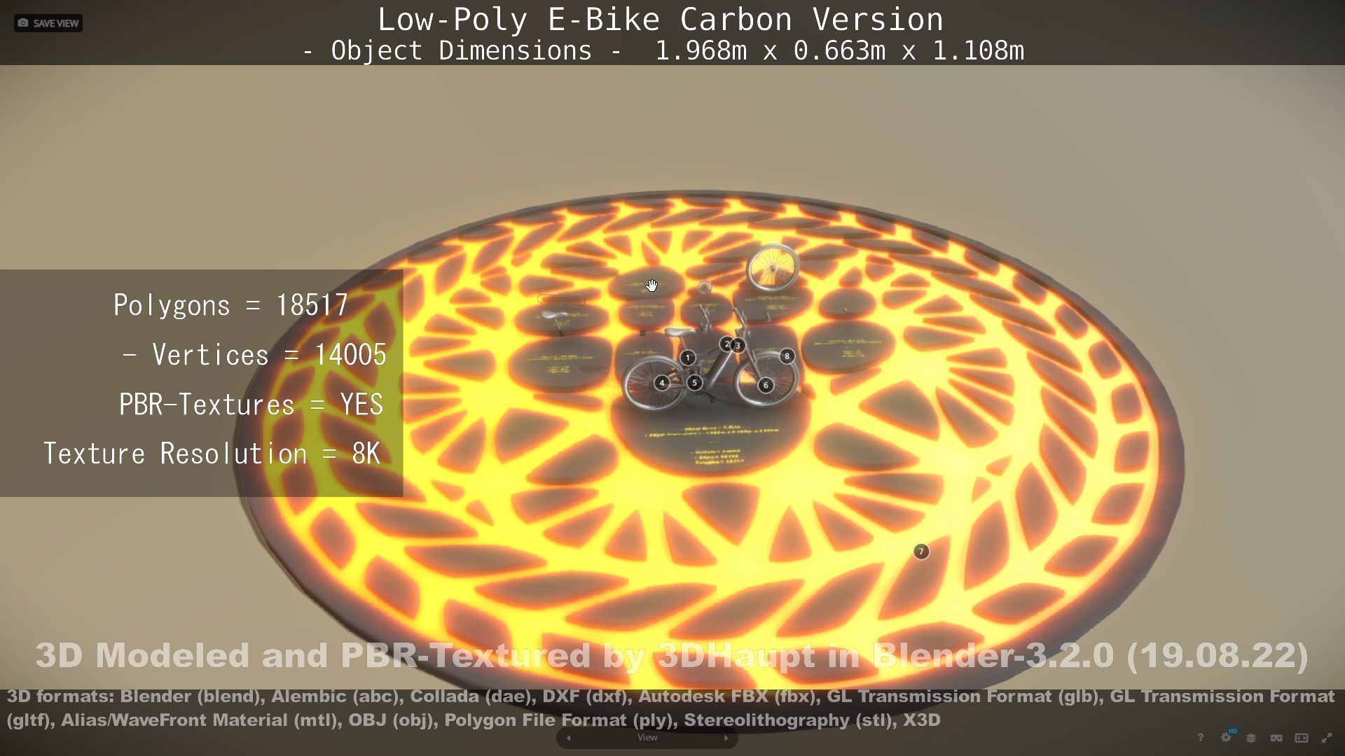 E-Bike Carbon Version Low-poly 3D model_98