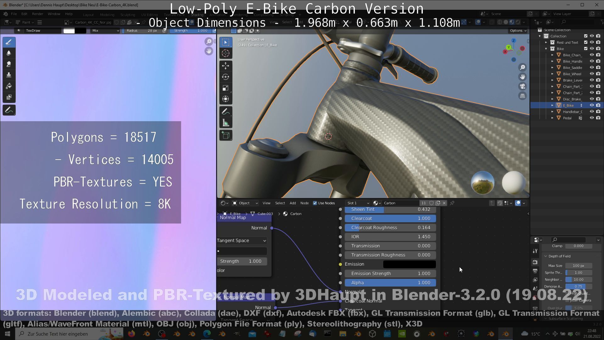 E-Bike Carbon Version Low-poly 3D model_68