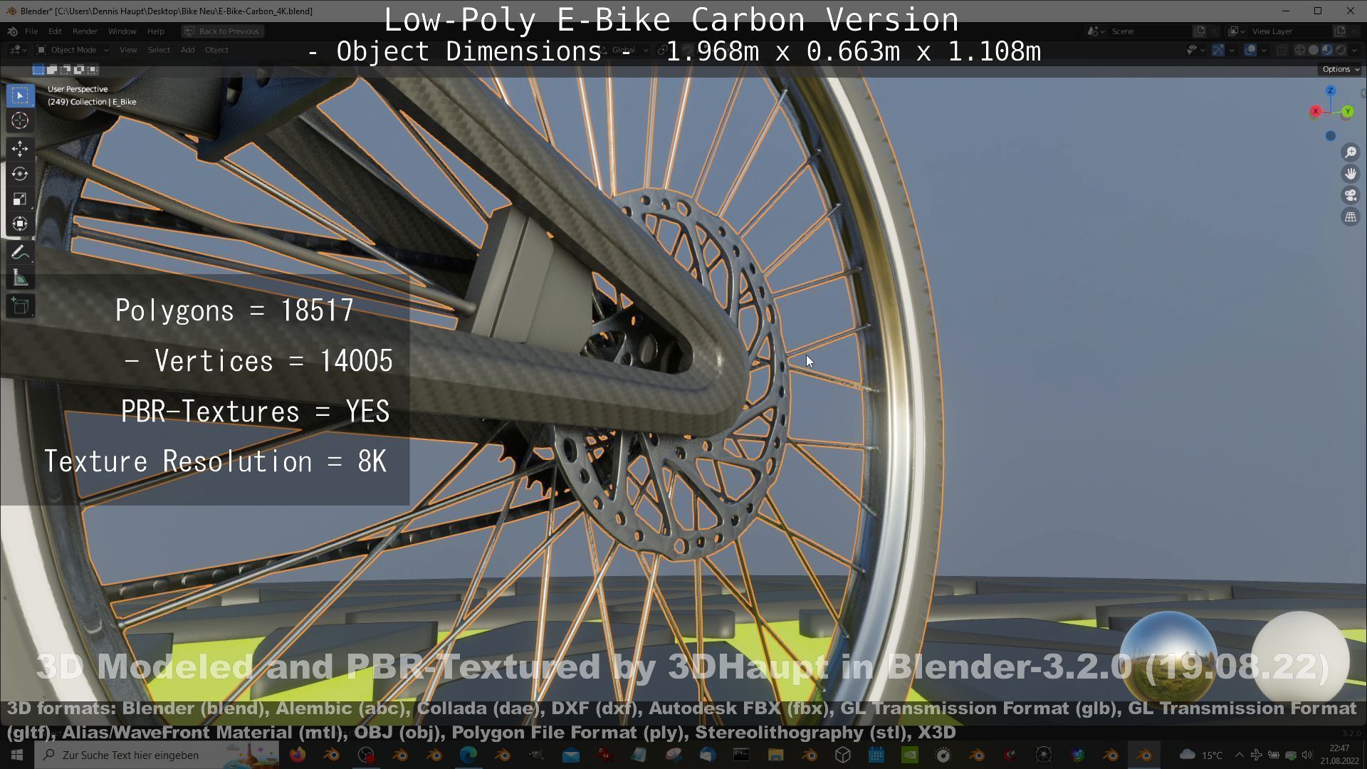 E-Bike Carbon Version Low-poly 3D model_115