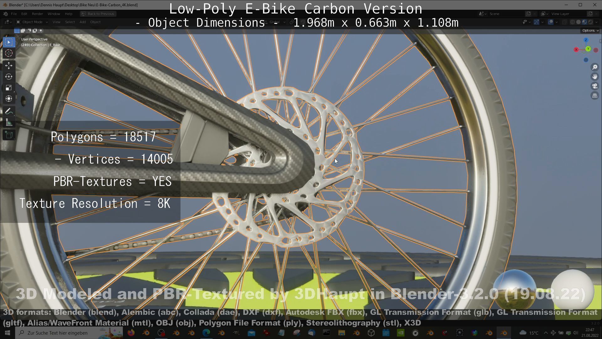 E-Bike Carbon Version Low-poly 3D model_46