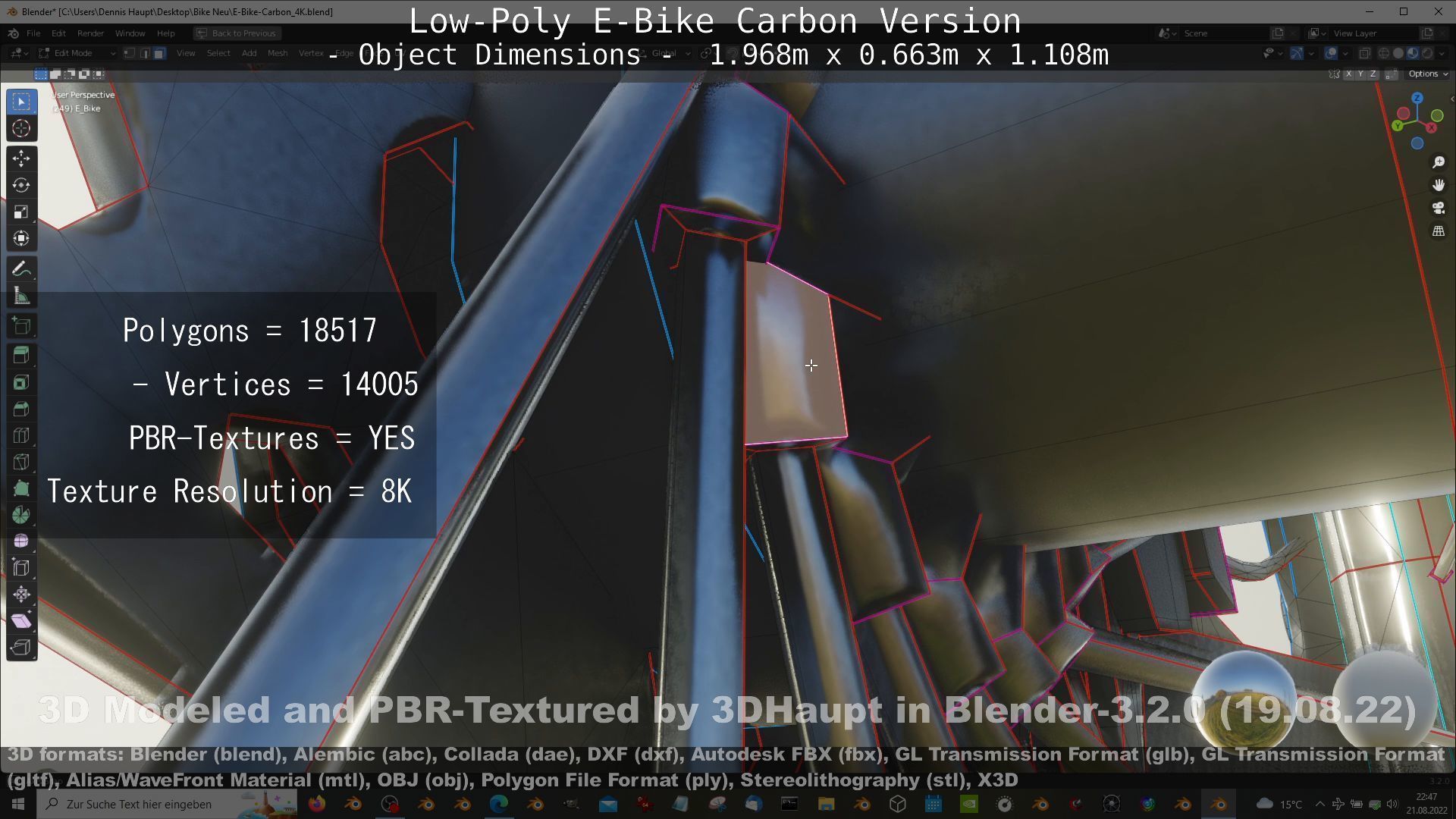 E-Bike Carbon Version Low-poly 3D model_41