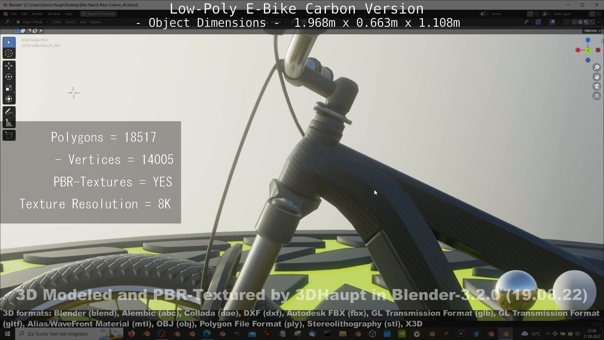 E-Bike Carbon Version Low-poly 3D model_86