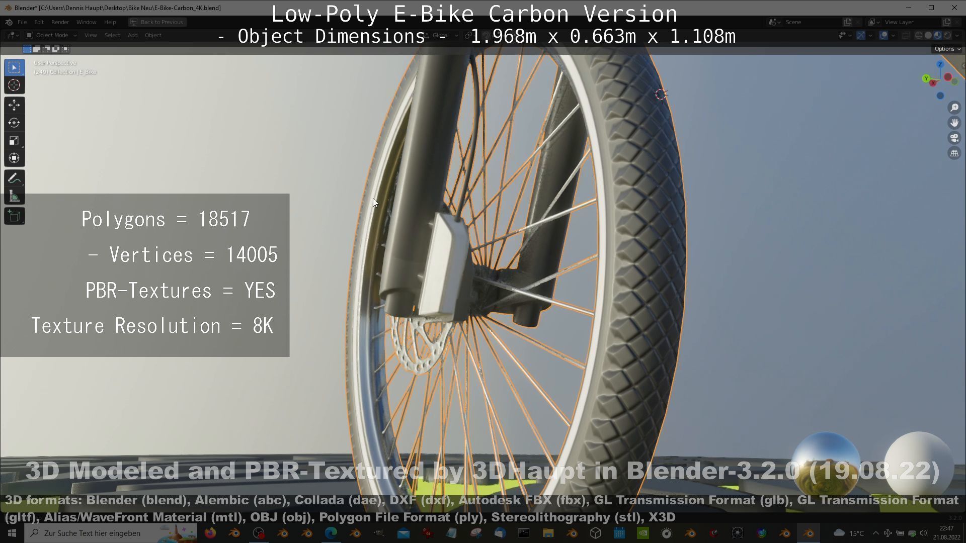 E-Bike Carbon Version Low-poly 3D model_91
