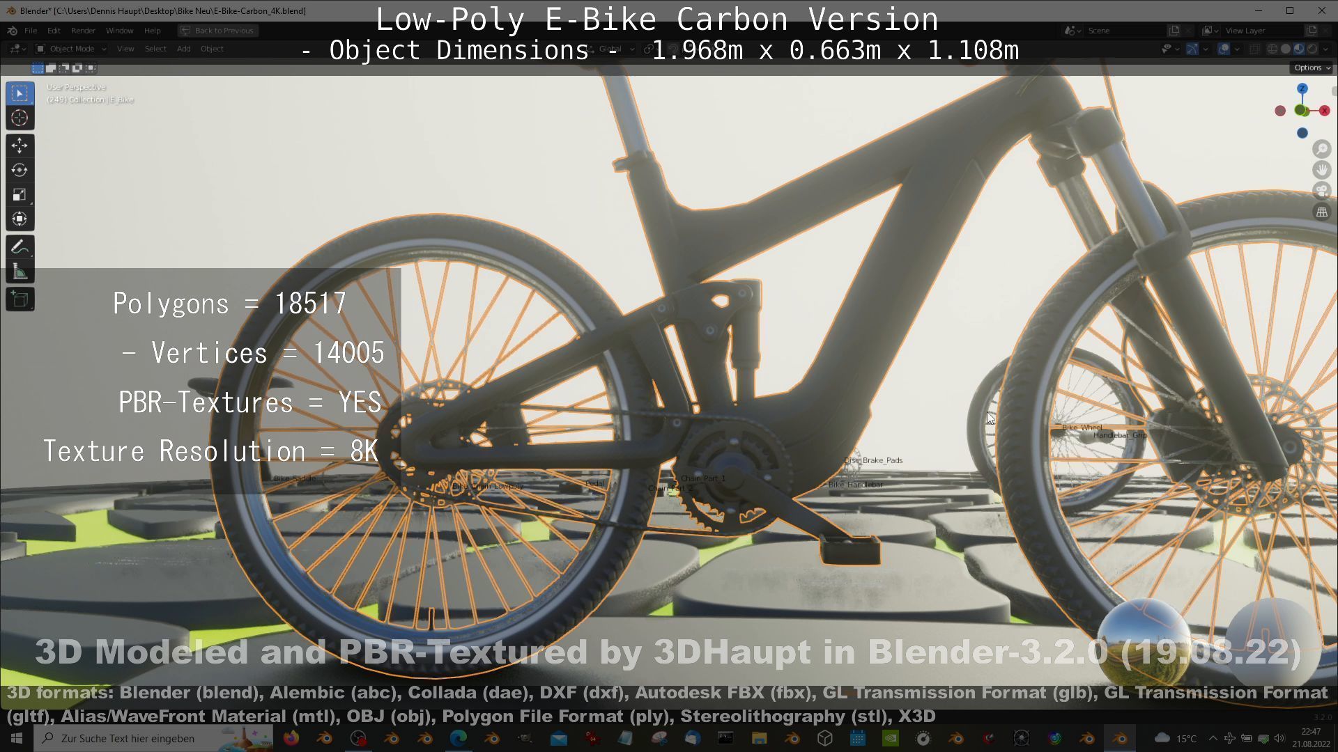 E-Bike Carbon Version Low-poly 3D model_58