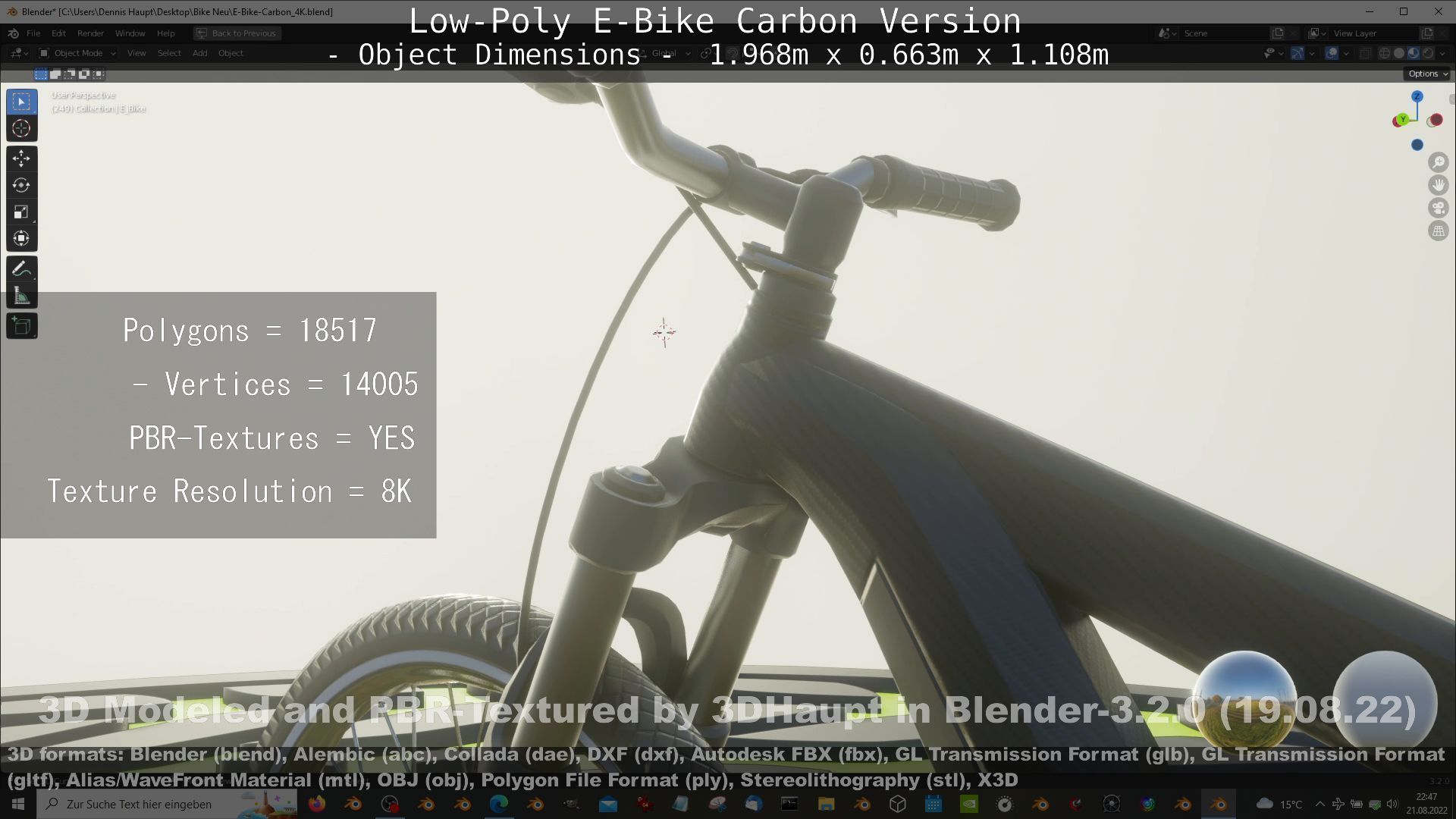 E-Bike Carbon Version Low-poly 3D model_148