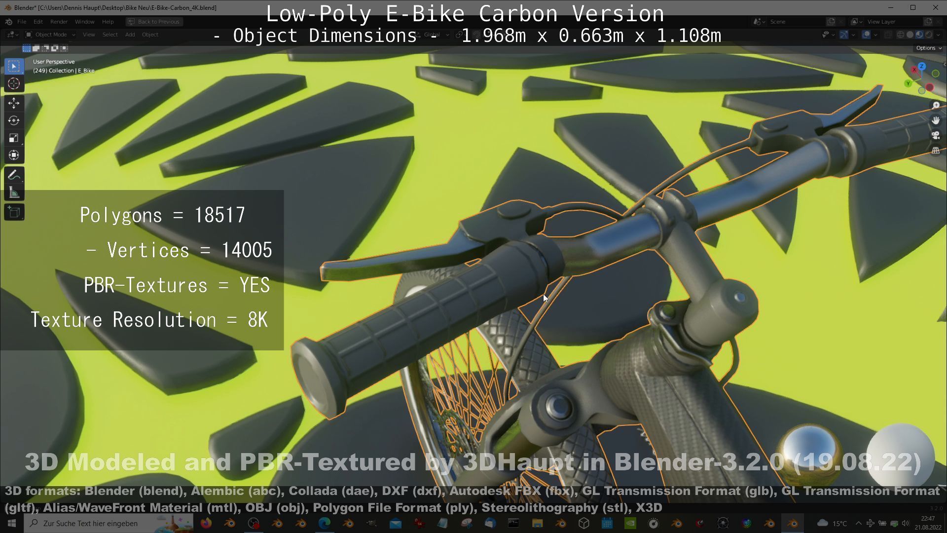 E-Bike Carbon Version Low-poly 3D model_118