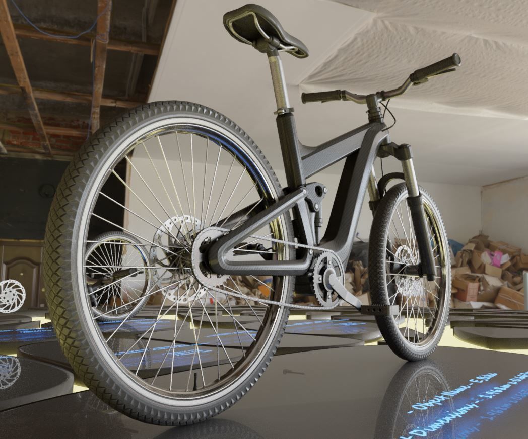 E-Bike Carbon Version Low-poly 3D model_3