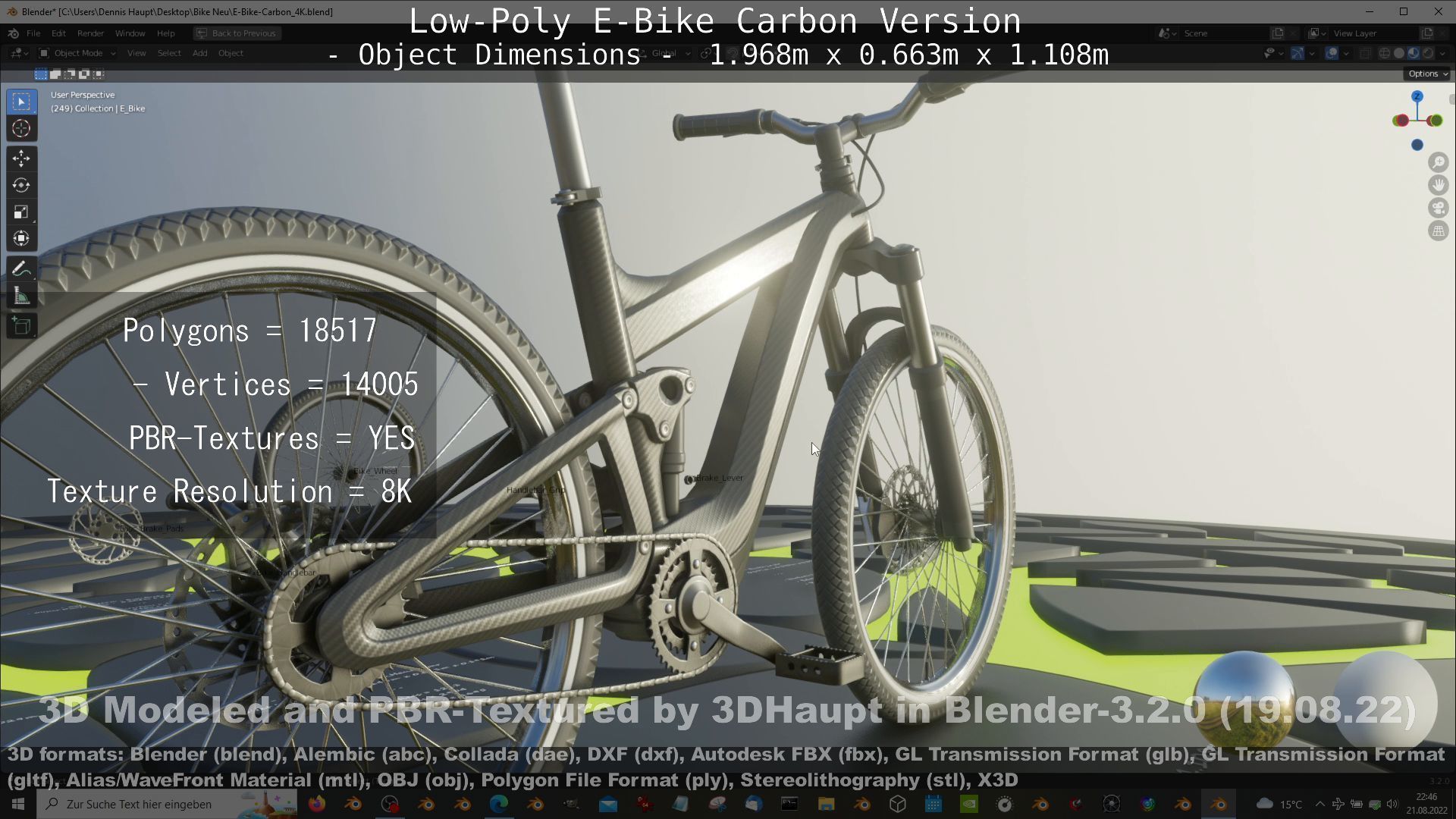 E-Bike Carbon Version Low-poly 3D model_73