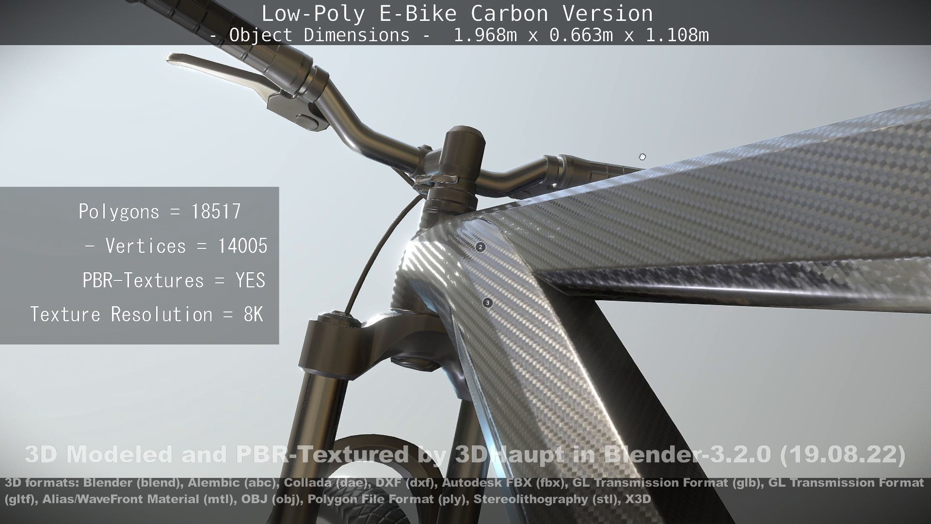 E-Bike Carbon Version Low-poly 3D model_70