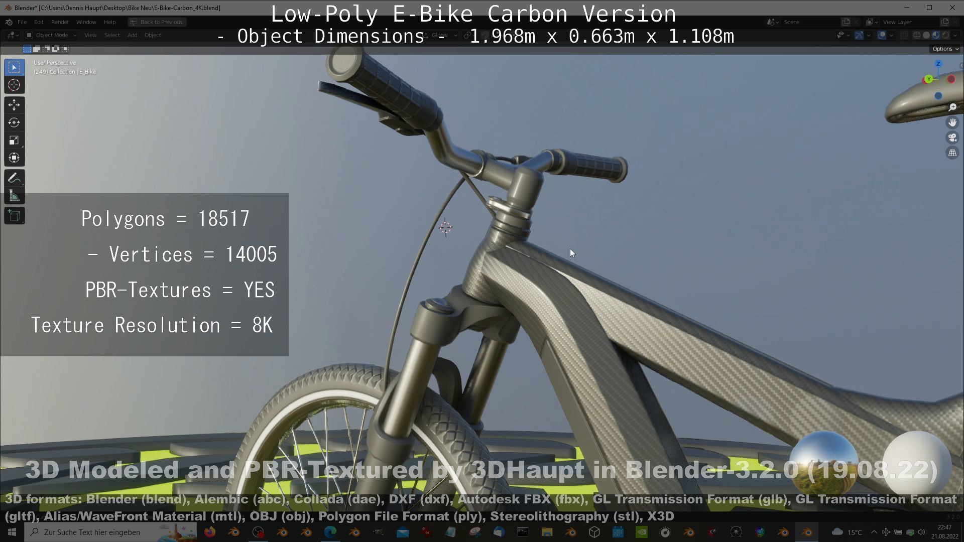 E-Bike Carbon Version Low-poly 3D model_102