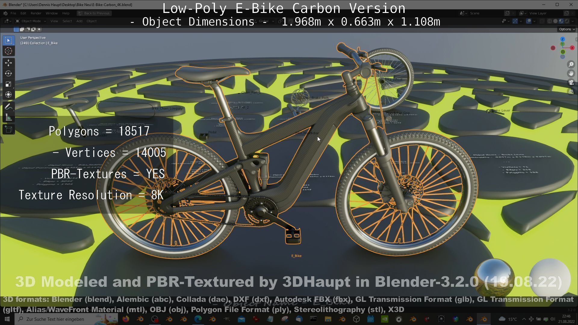E-Bike Carbon Version Low-poly 3D model_83