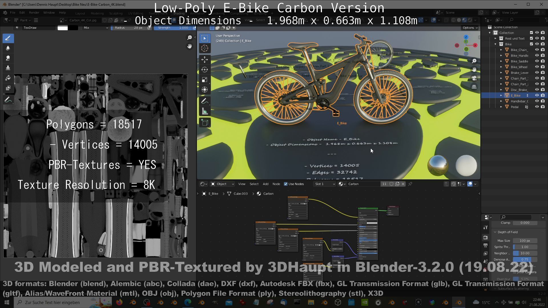 E-Bike Carbon Version Low-poly 3D model_103