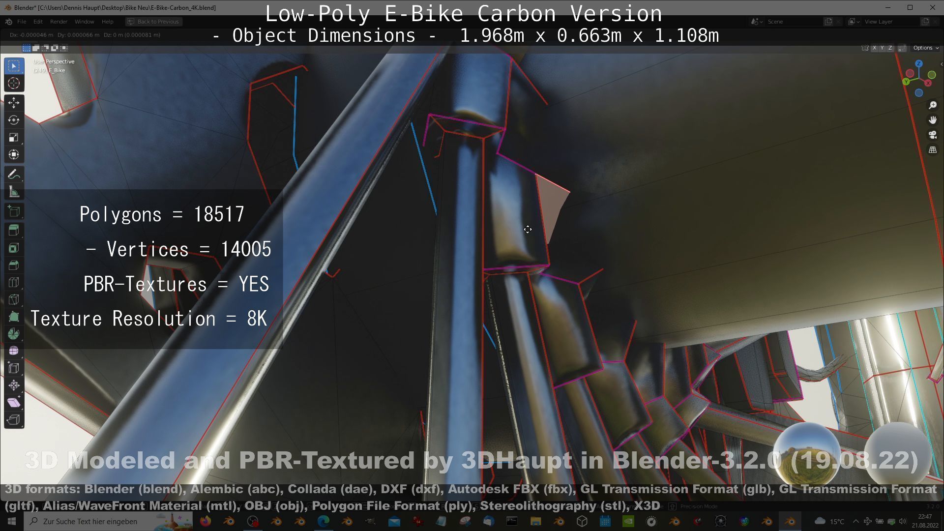 E-Bike Carbon Version Low-poly 3D model_109