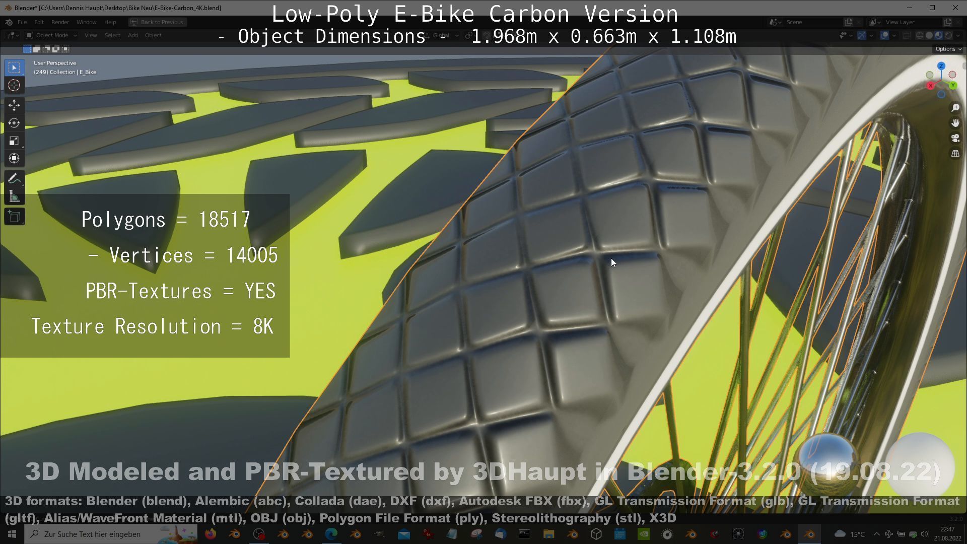 E-Bike Carbon Version Low-poly 3D model_124