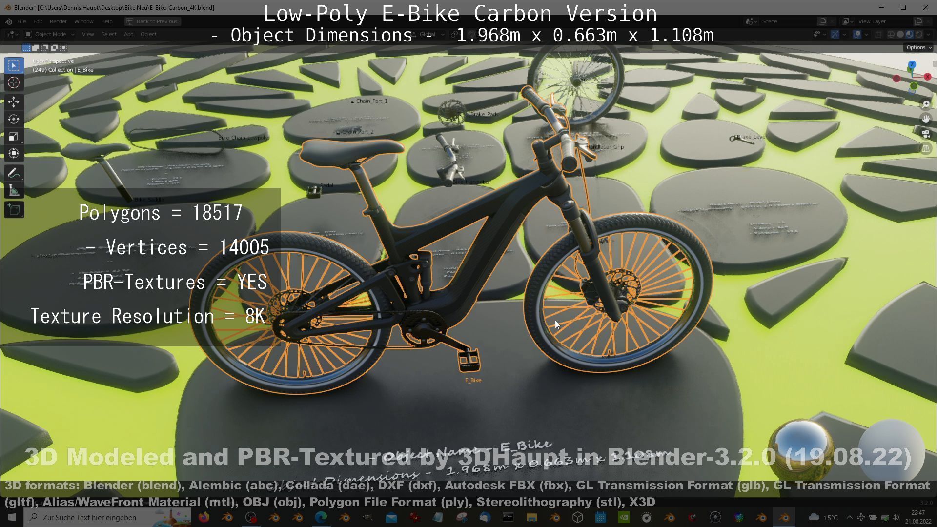 E-Bike Carbon Version Low-poly 3D model_44