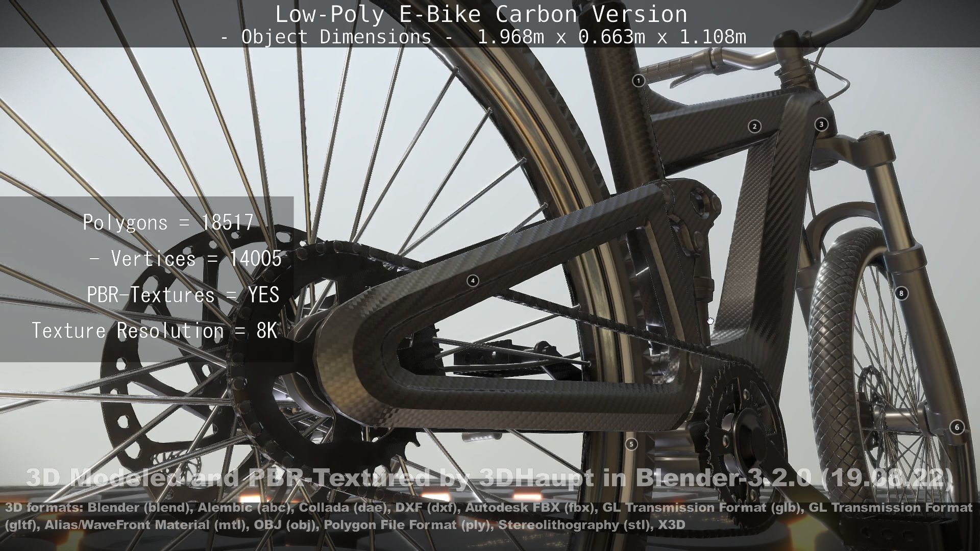 E-Bike Carbon Version Low-poly 3D model_79