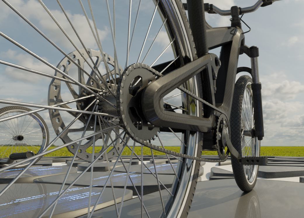 E-Bike Carbon Version Low-poly 3D model_14