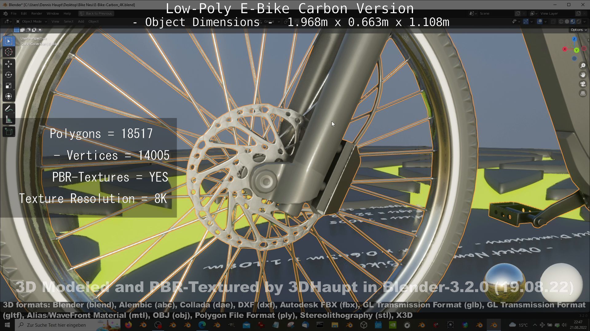 E-Bike Carbon Version Low-poly 3D model_117