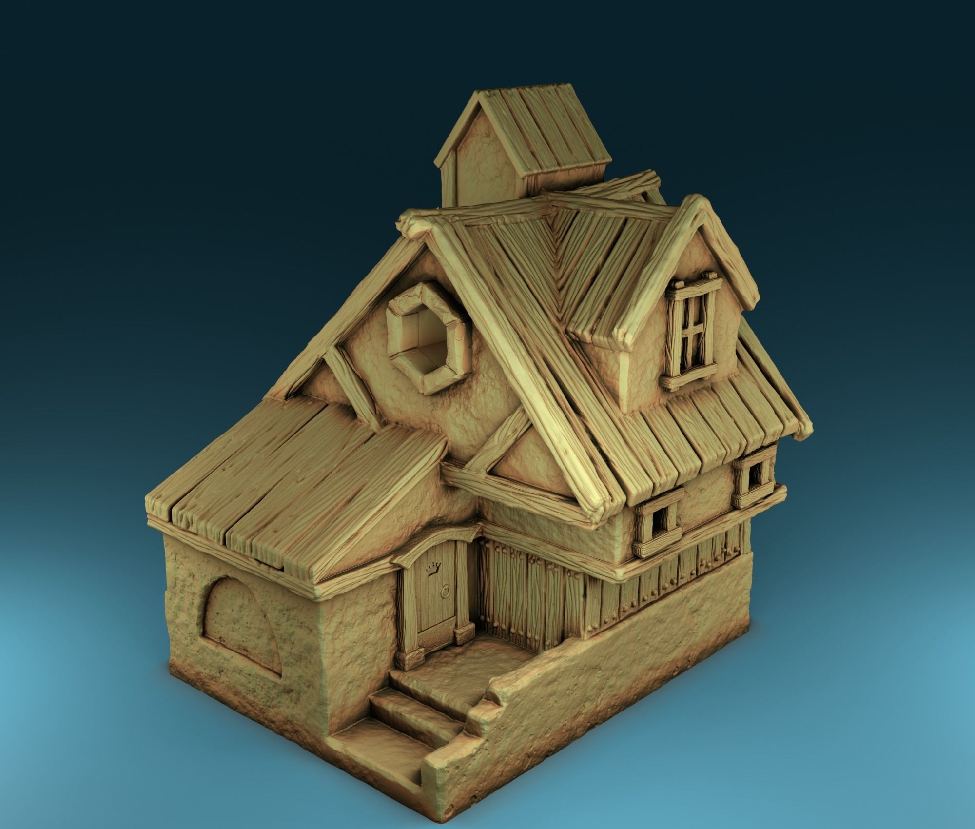 Stylized Middle Ages Set Part 1 3D print model_2