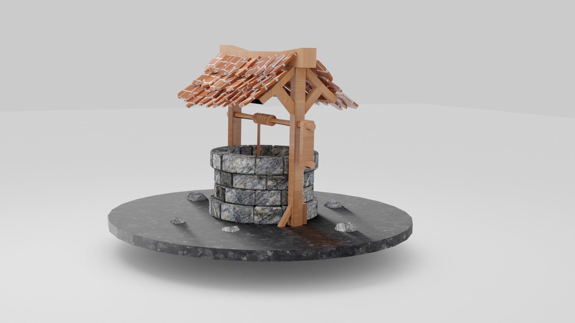Well Water Stone Well  Medieval Well  Vintage Well  3D Model Low-poly 3D model_3