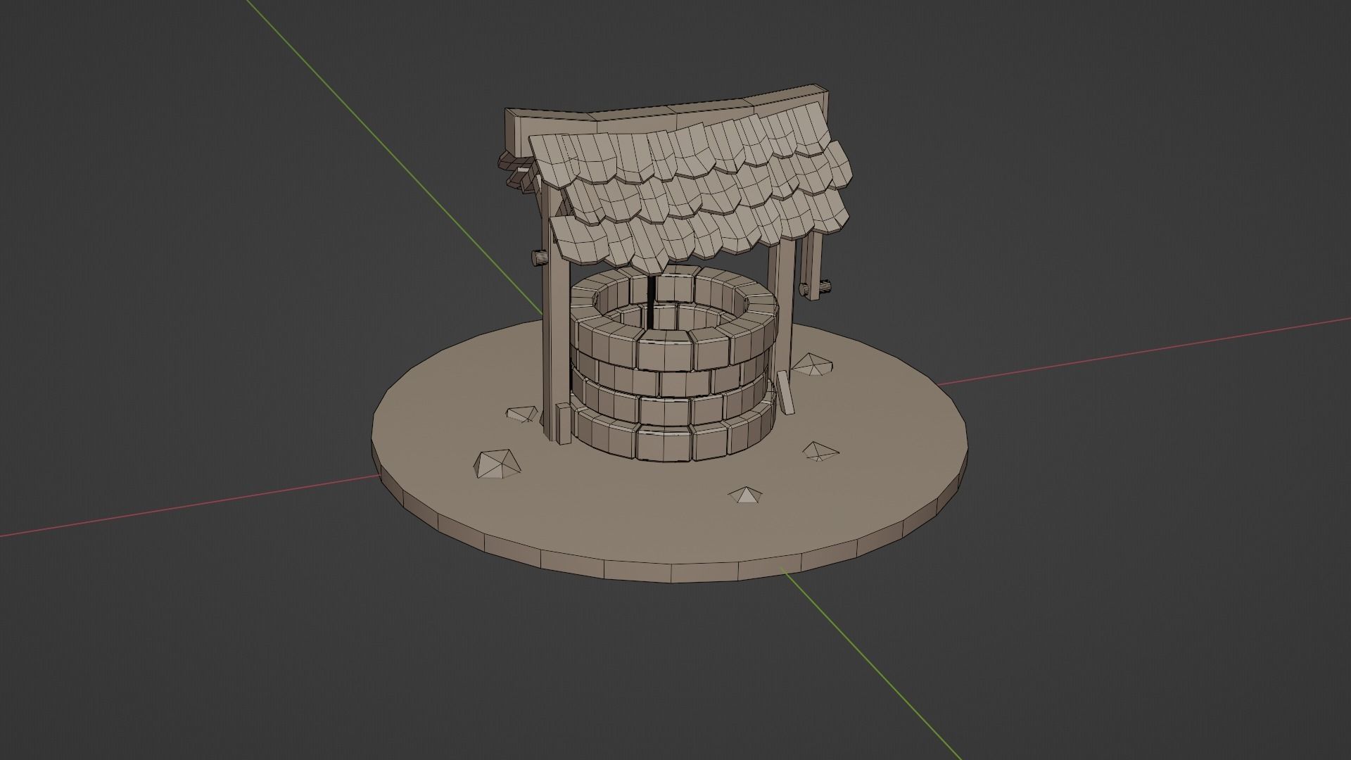 Well Water Stone Well  Medieval Well  Vintage Well  3D Model Low-poly 3D model_4